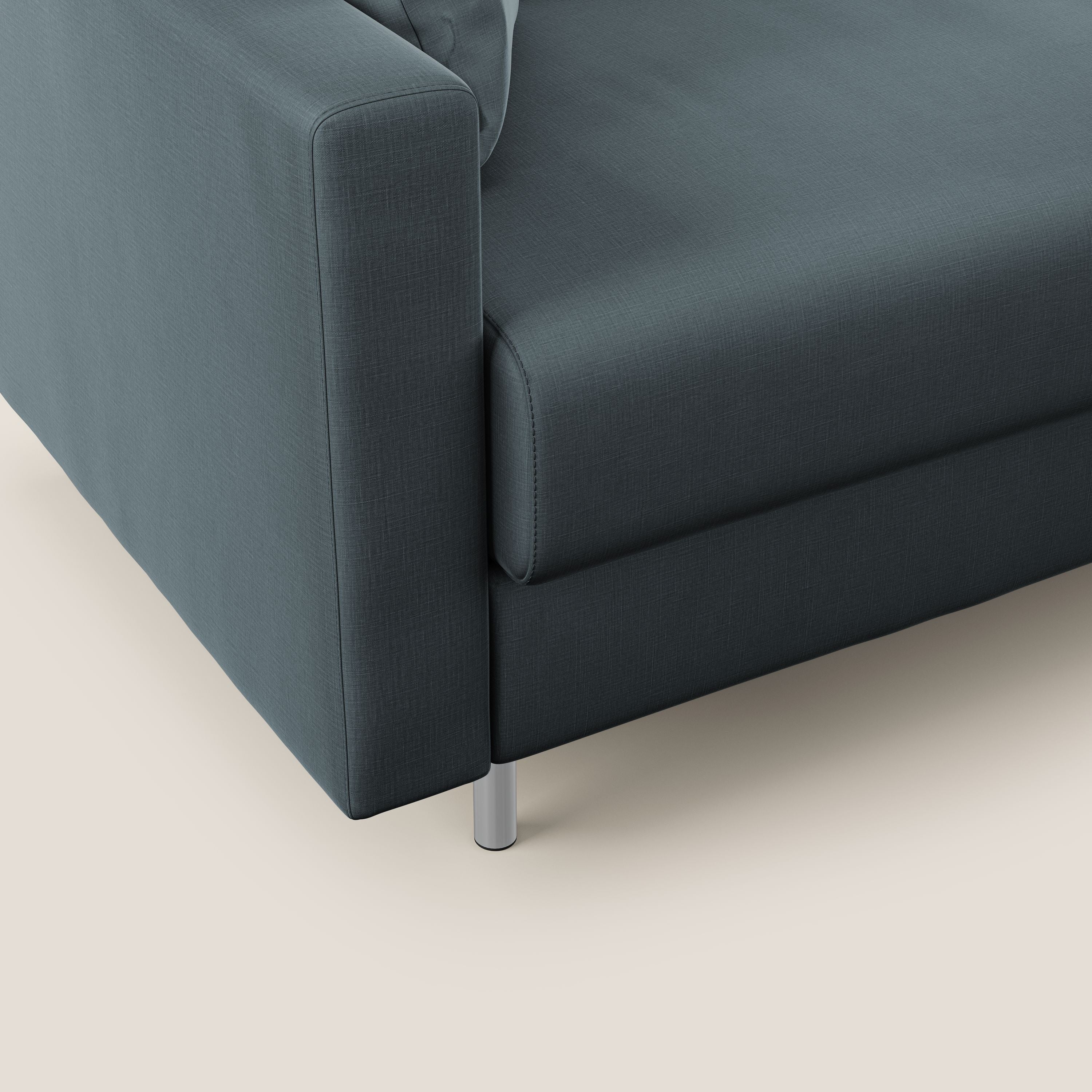 Andromeda canapé d'angle convertible en velours doux et imperméable T01 bleu canard - Image 9