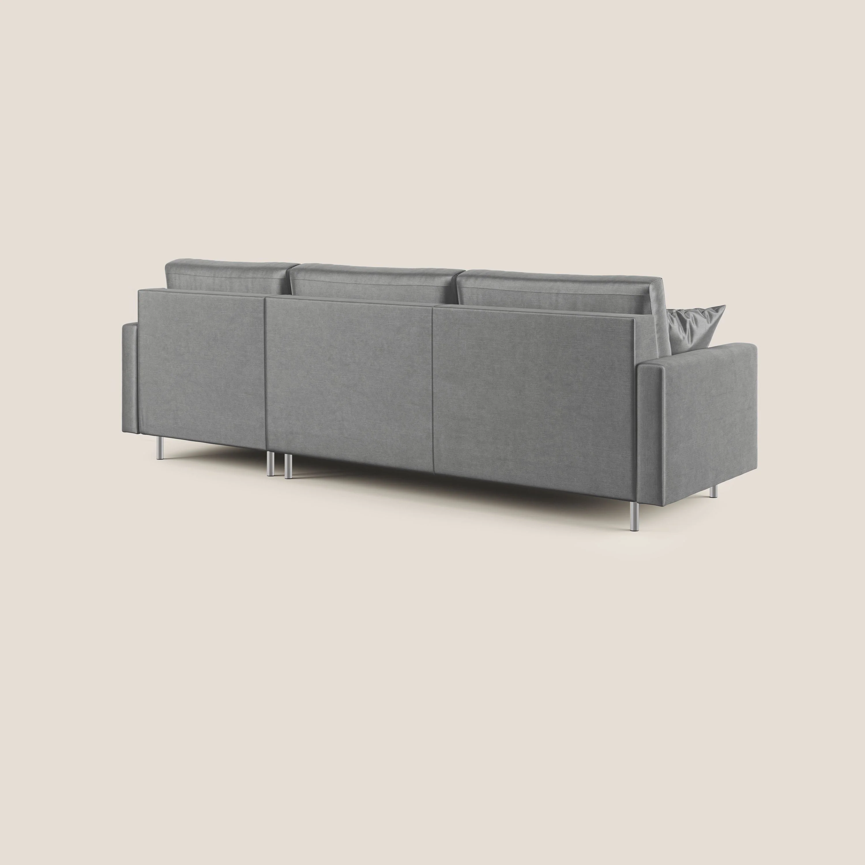 Andromeda canapé d'angle convertible en velours doux et imperméable T01 gris - Image 6