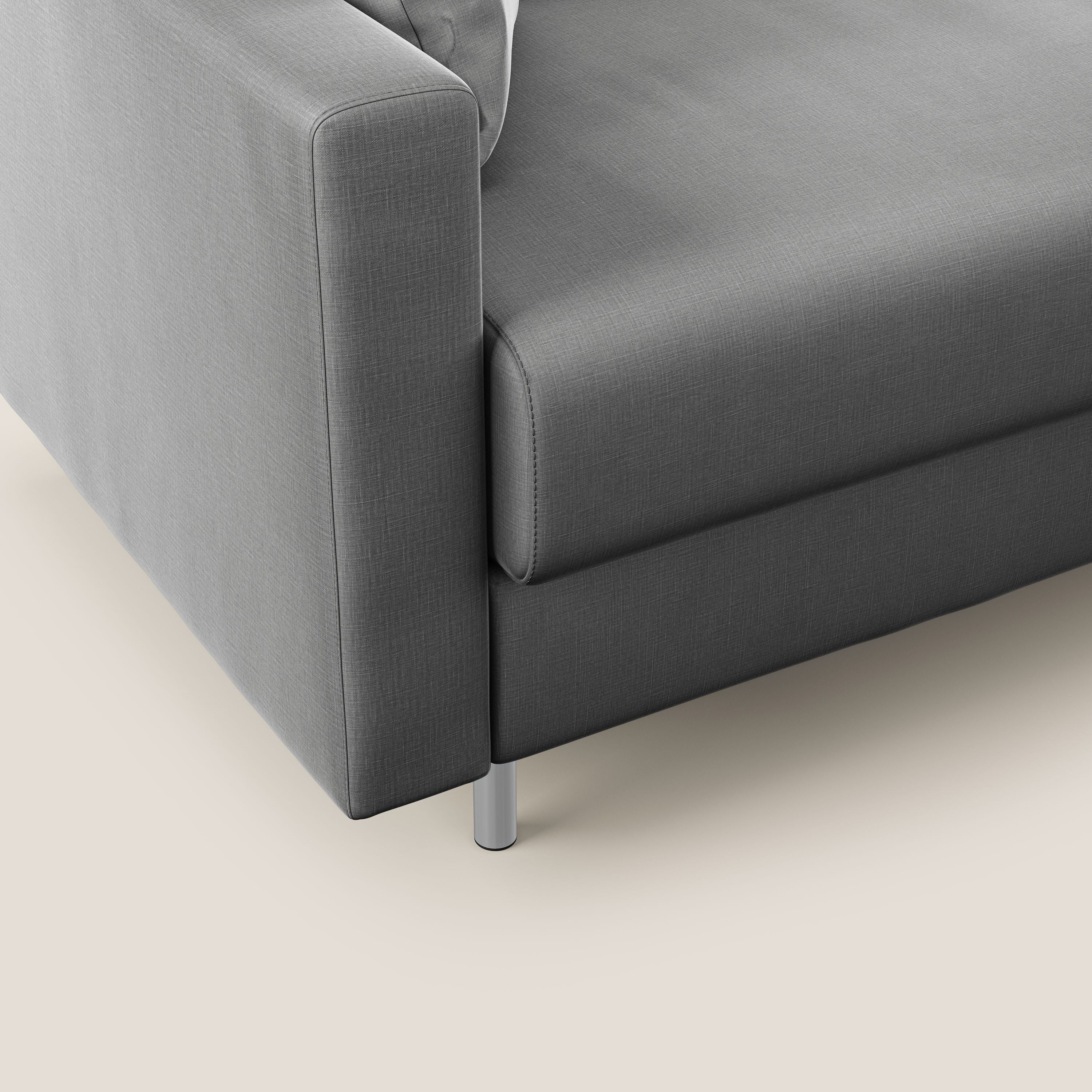 Andromeda canapé d'angle convertible en velours doux et imperméable T01 gris - Image 7