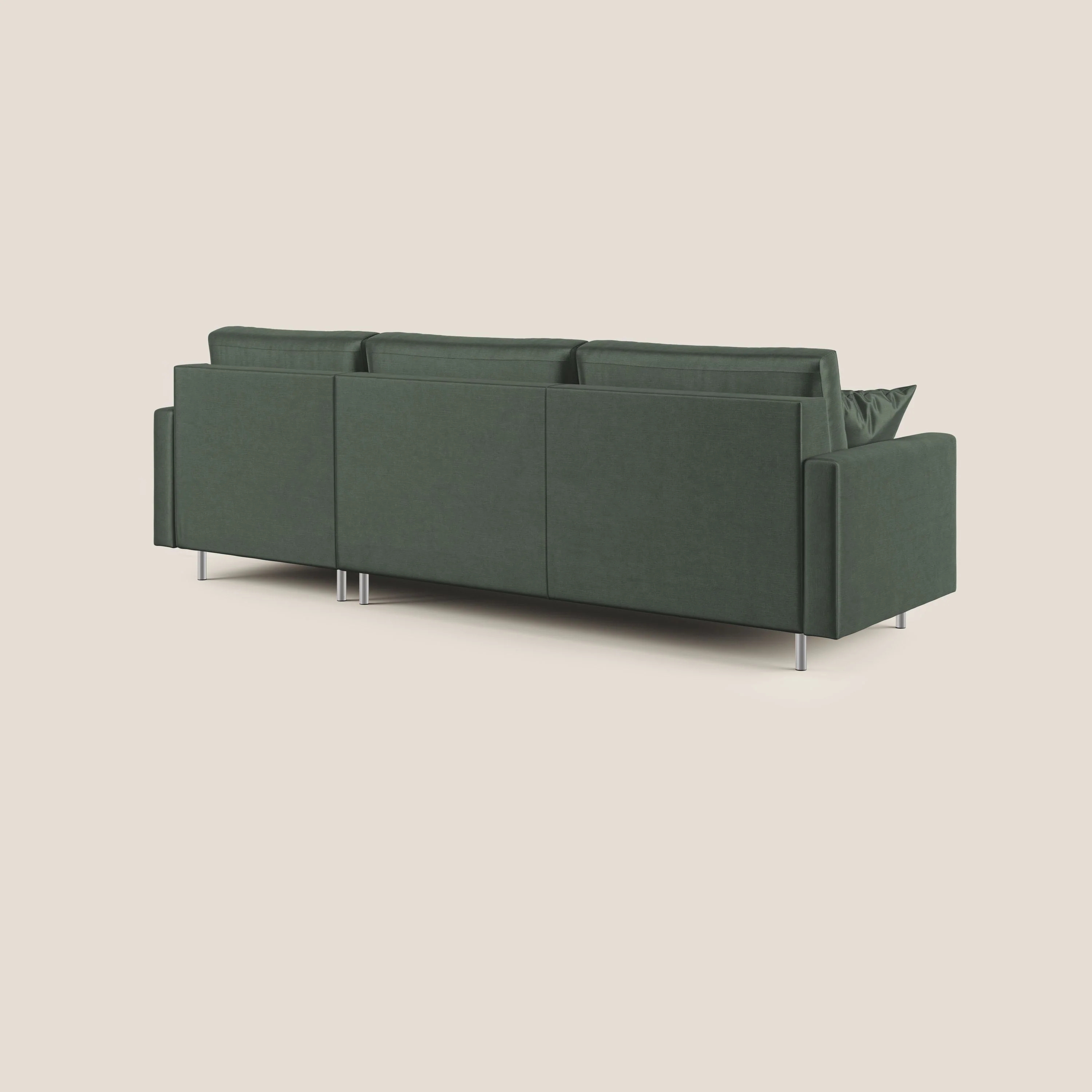 Andromeda canapé d'angle convertible en velours doux et imperméable T01 vert - Image 6