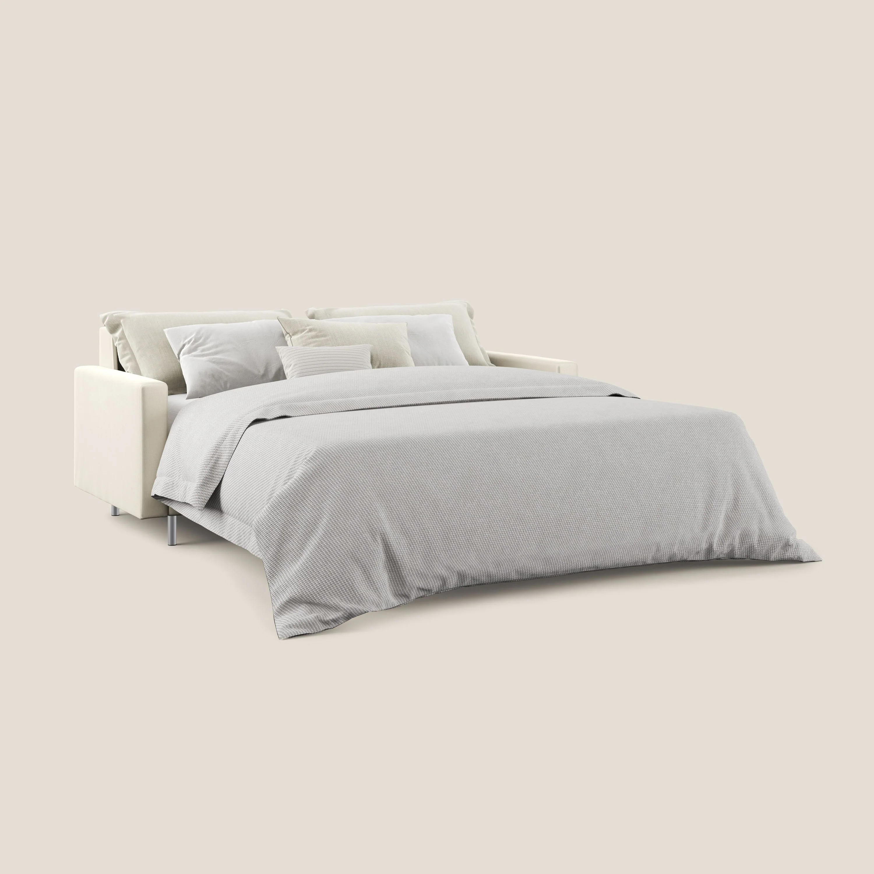 Andromeda canapé convertible en velours doux imperméable T01 crème - Image 4