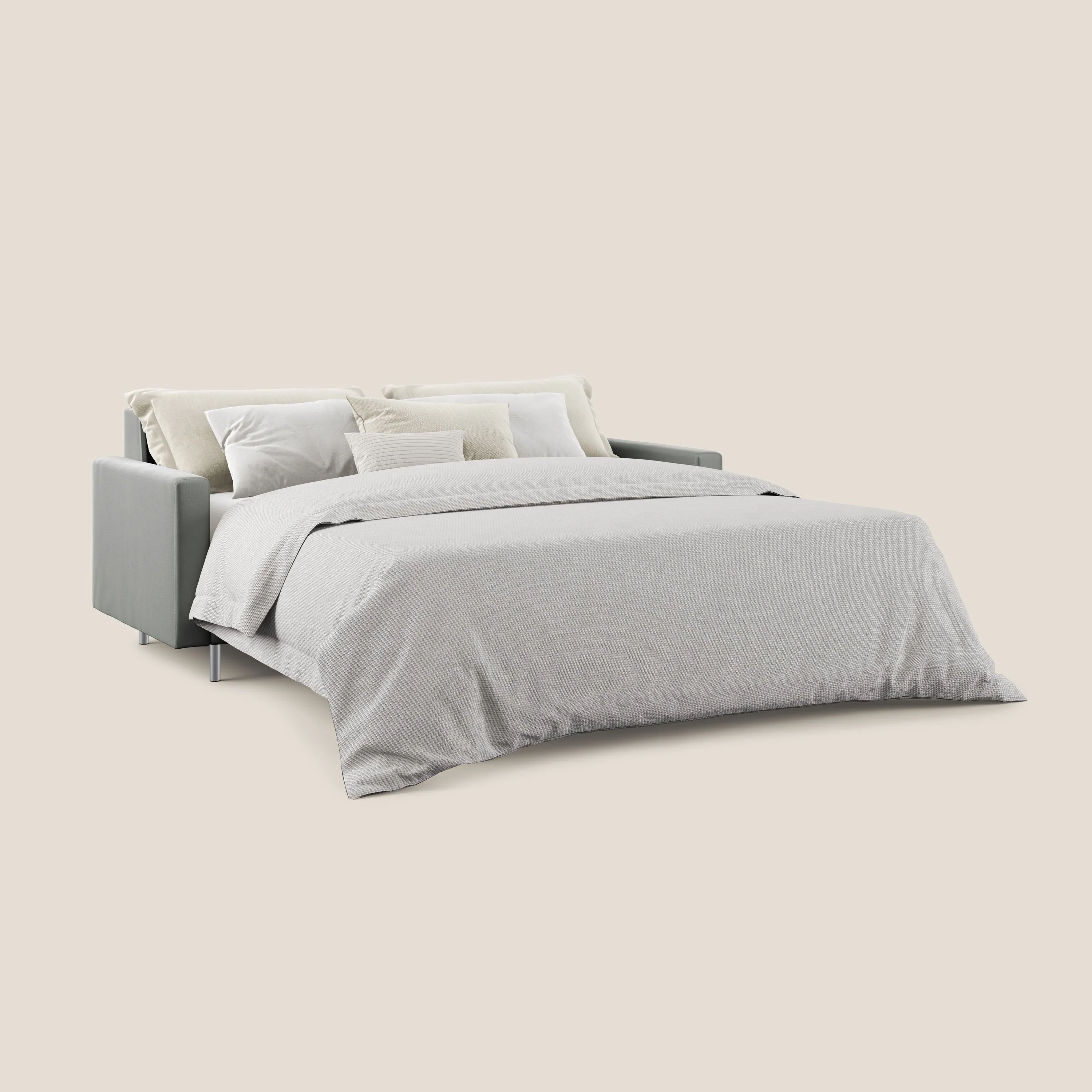 Andromeda canapé convertible en velours doux imperméable T01 gris clair - Image 2