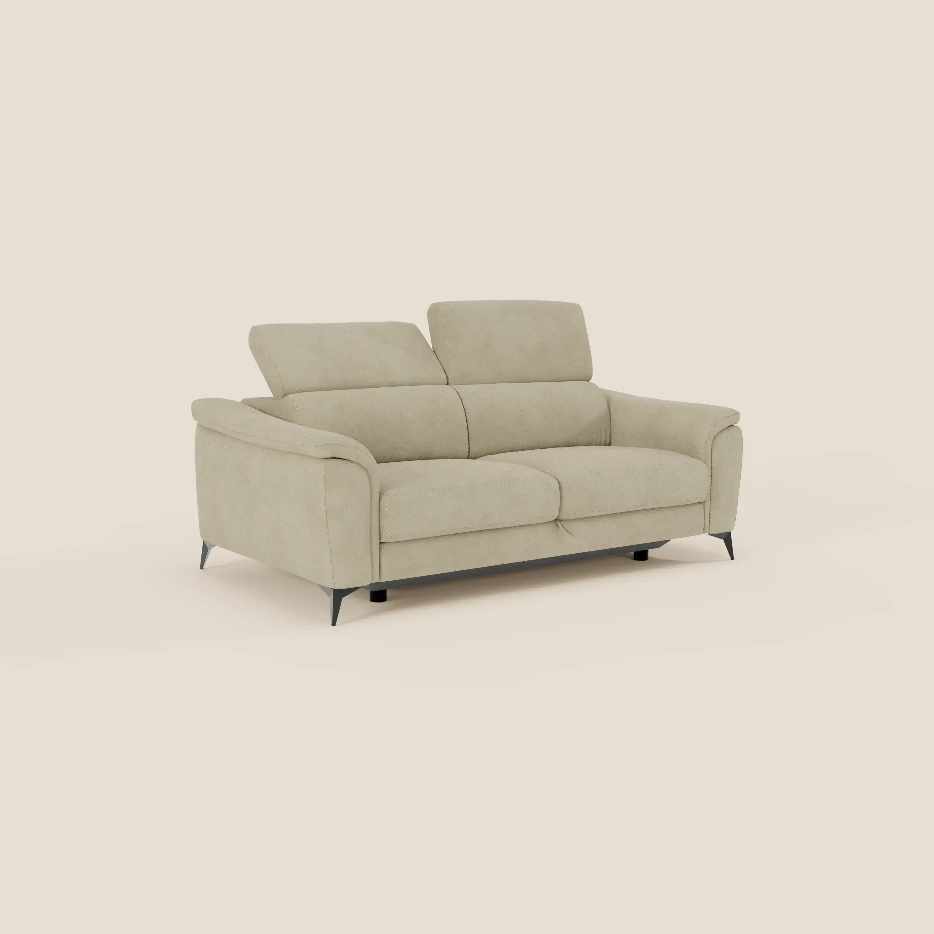 Arcos Canapé 3 places - pieds hauts et têtières inclinables en microfibre imperméable T11 beige - Image 10