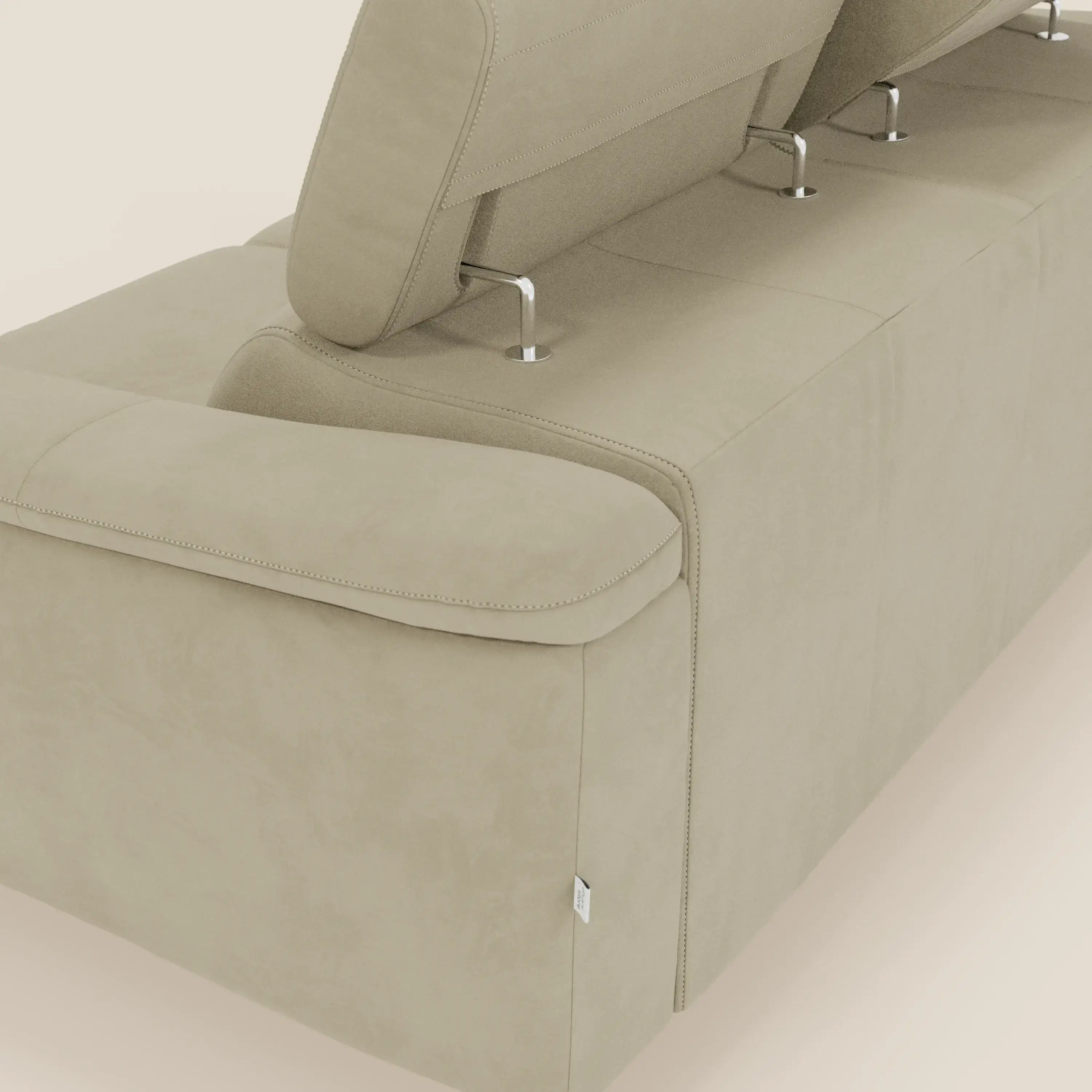 Arcos Canapé 3 places - pieds hauts et têtières inclinables en microfibre imperméable T11 beige - Image 14