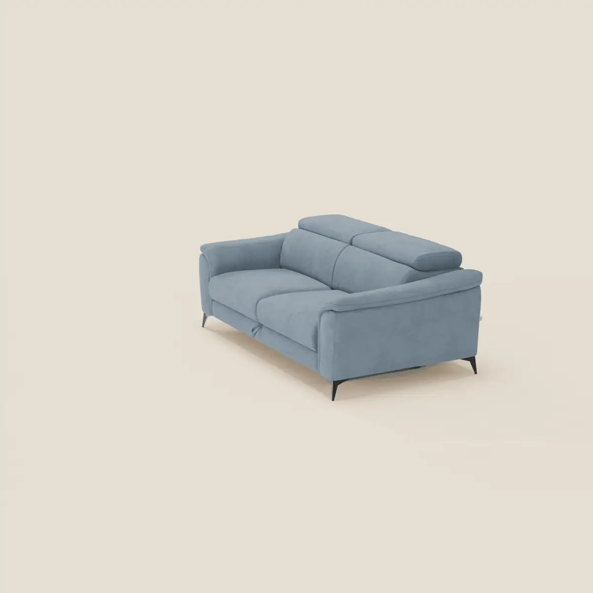 Arcos Canapé 3 places - pieds hauts et têtières inclinables en microfibre imperméable T11 bleu pastel - Image 2