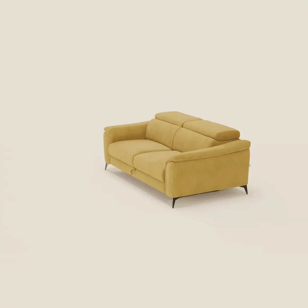 Arcos Canapé 3 places - pieds hauts et têtières inclinables en microfibre imperméable T11 jaune - Image 2