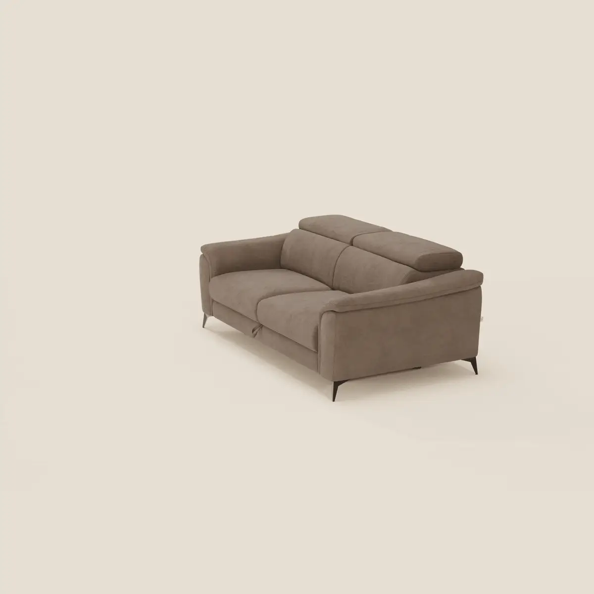 Arcos Canapé 3 places - pieds hauts et têtières inclinables en microfibre imperméable T11 marron - Image 2