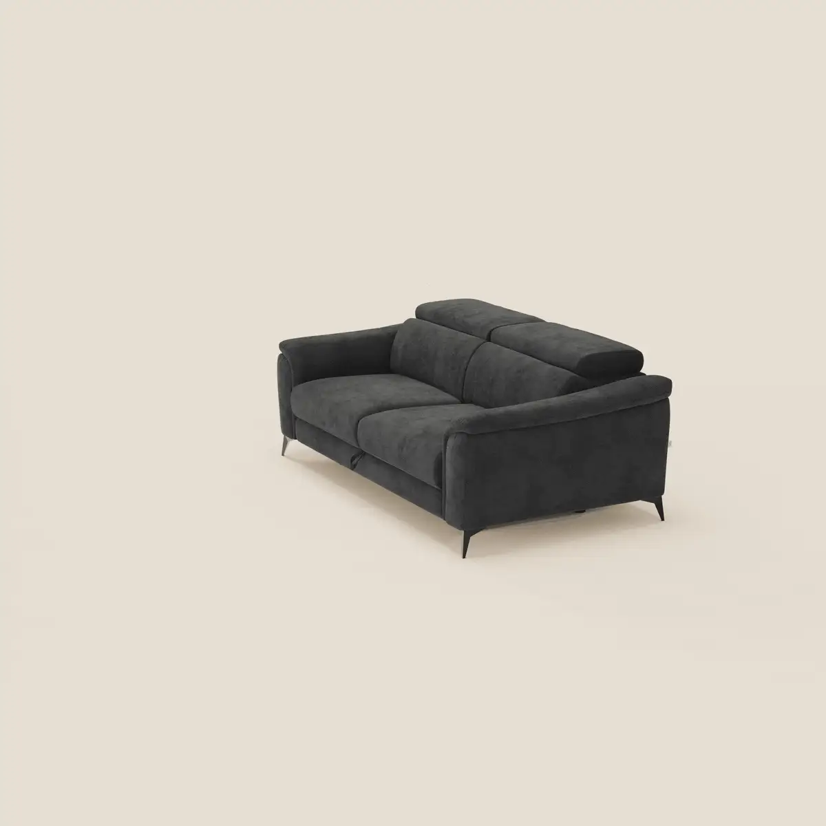 Arcos Canapé 3 places - pieds hauts et têtières inclinables en microfibre imperméable T11 noir - Image 2