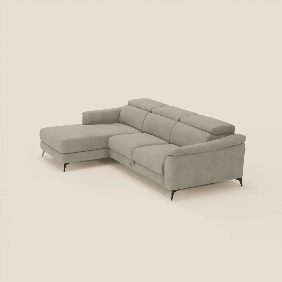 Arcos Canapé avec méridienne - pieds hauts et têtières inclinables en microfibre imperméable T11 taupe - Image 3