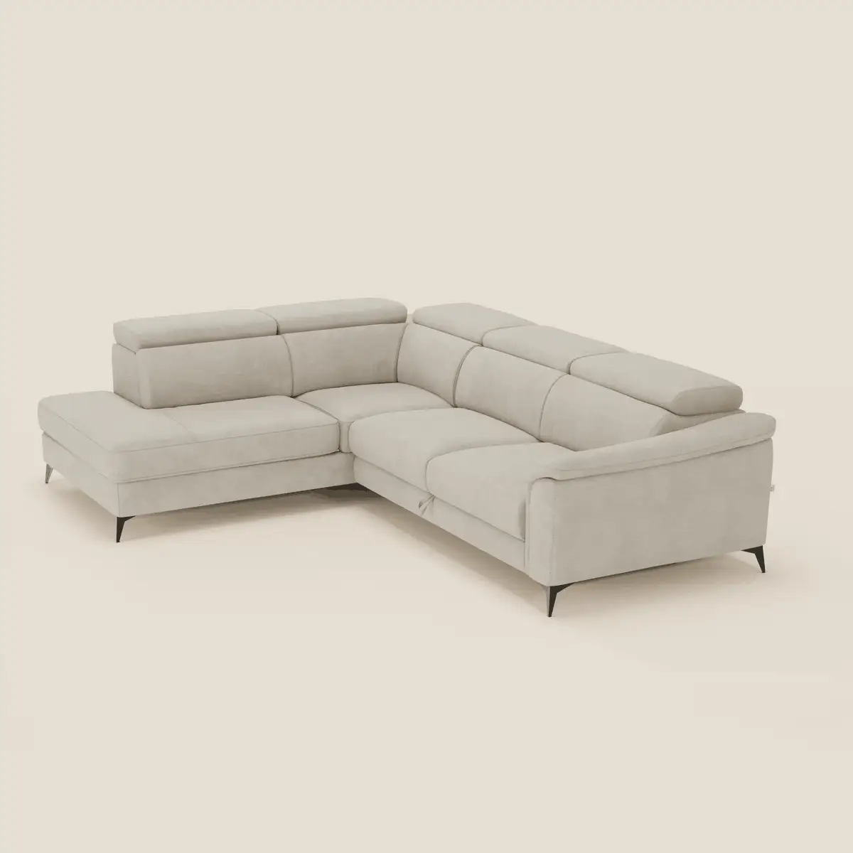 Arcos Canapé d'angle - pieds hauts et têtières inclinables en microfibre imperméable T11 crème - Image 9
