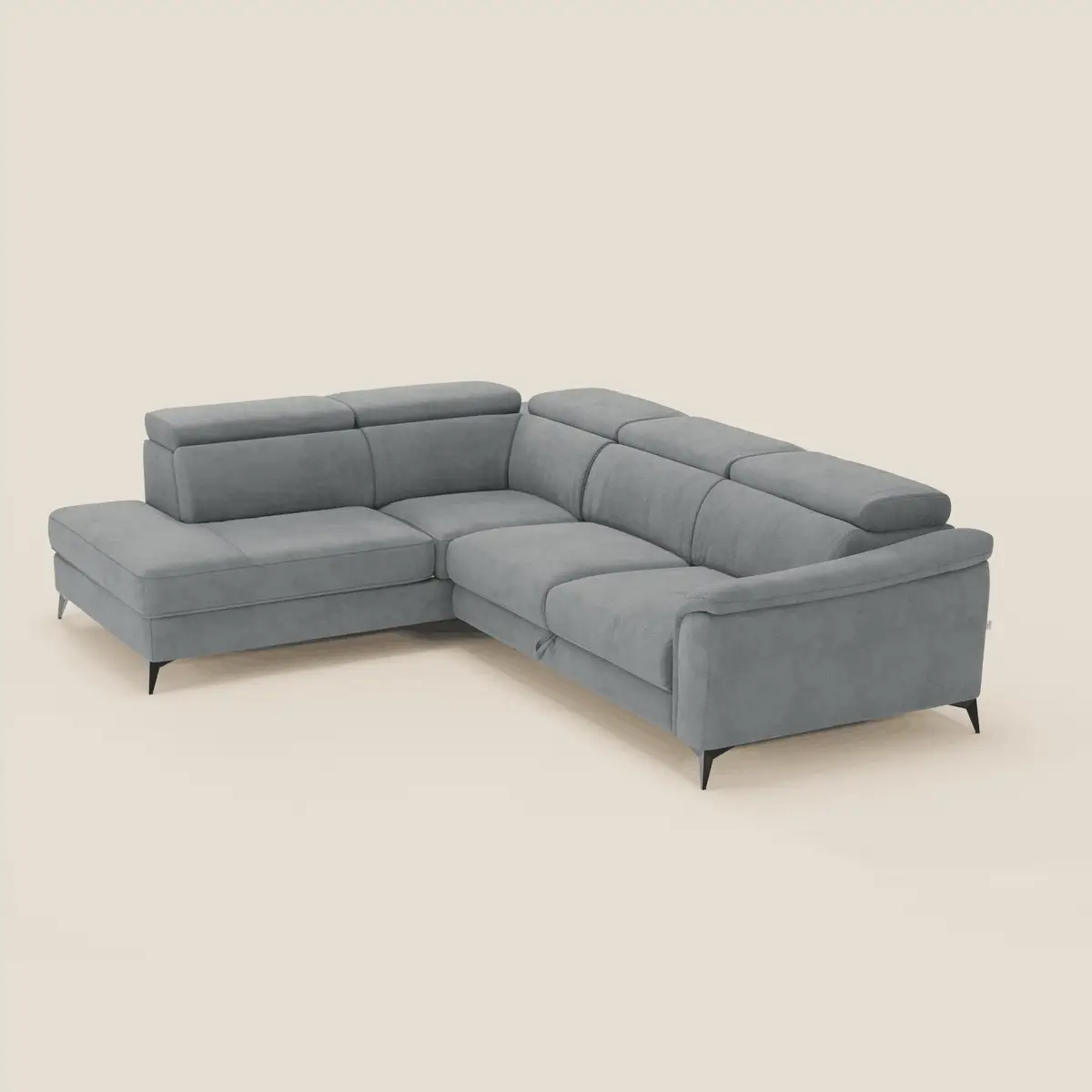 Arcos Canapé d'angle - pieds hauts et têtières inclinables en microfibre imperméable T11 gris - Image 9