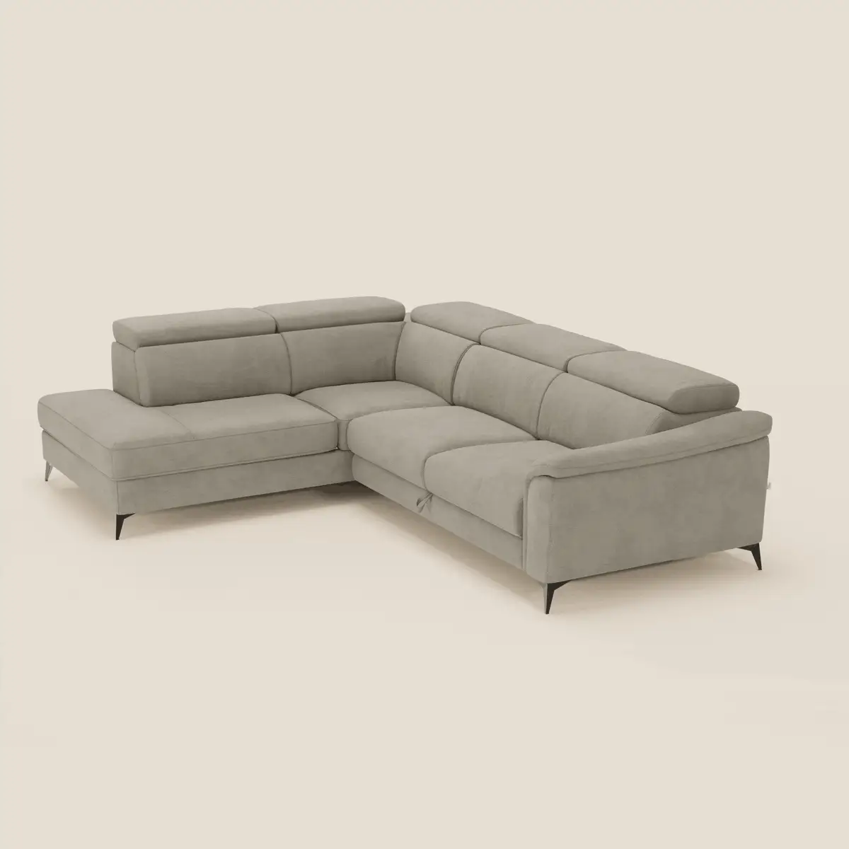 Arcos Canapé d'angle - pieds hauts et têtières inclinables en microfibre imperméable T11 taupe - Image 9