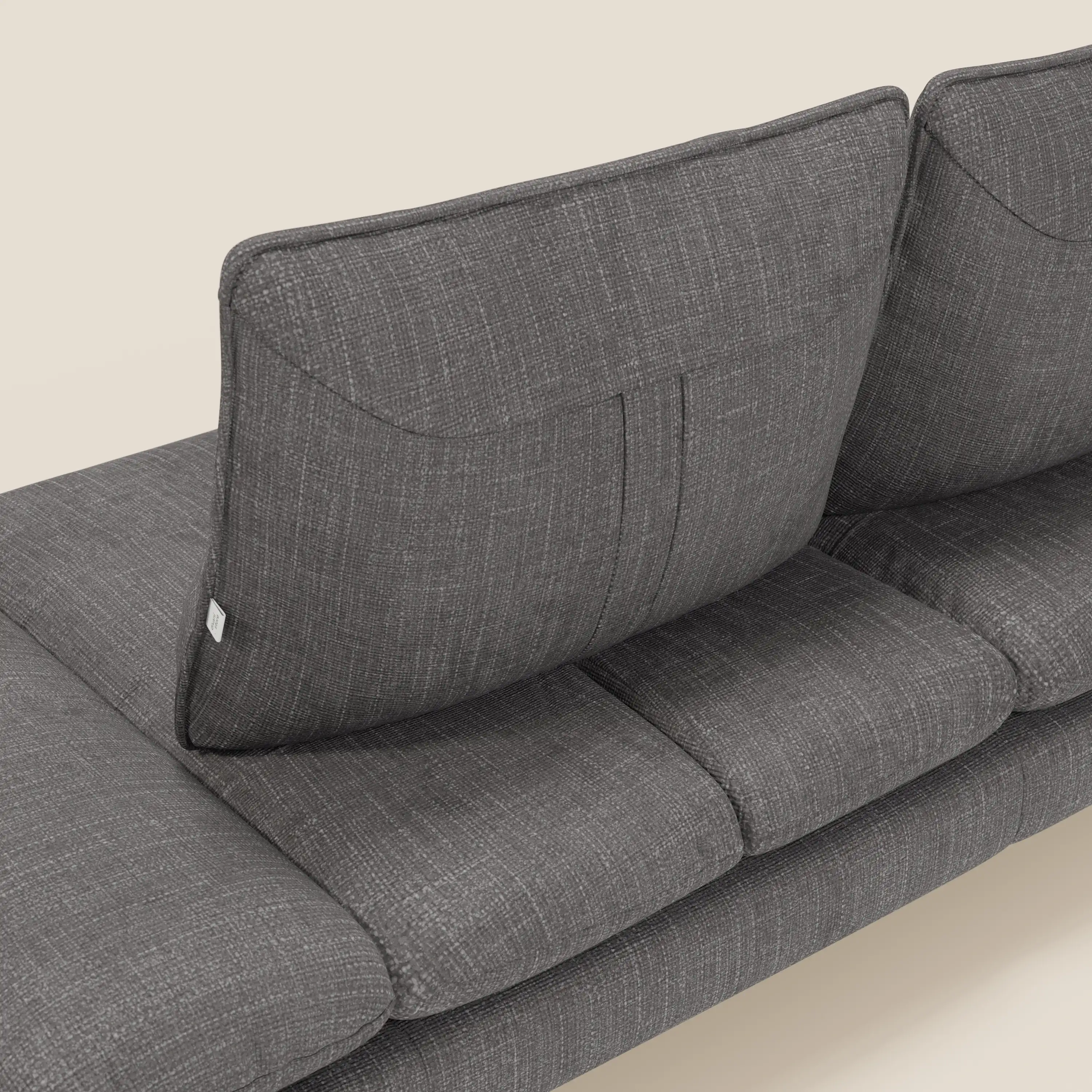 Ardex Canapé 3 places avec dossiers coulissants et accoudoir réglables en tissu doux imperméable T06 anthracite - Image 10