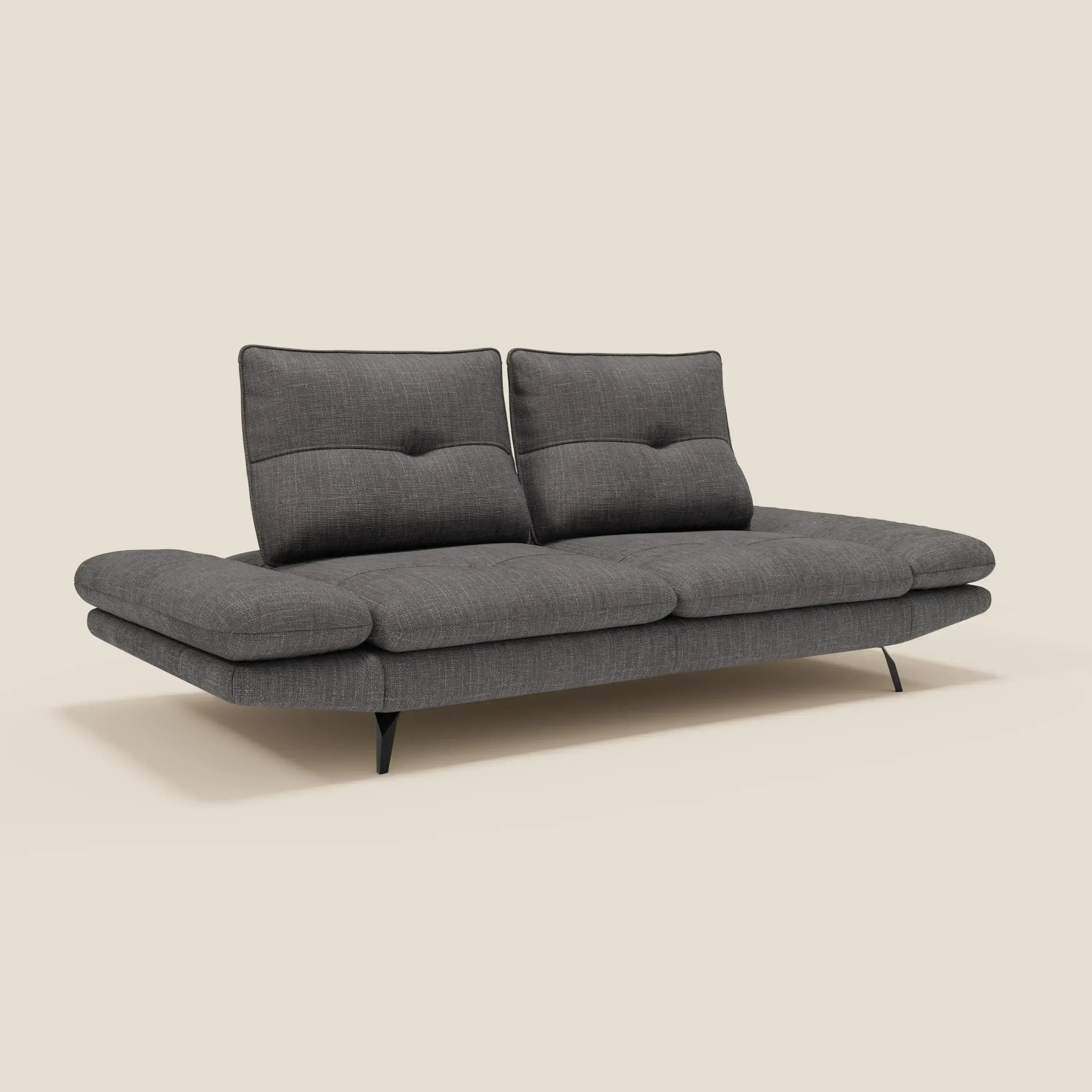 Ardex Canapé 3 places avec dossiers coulissants et accoudoir réglables en tissu doux imperméable T06 anthracite - Image 5