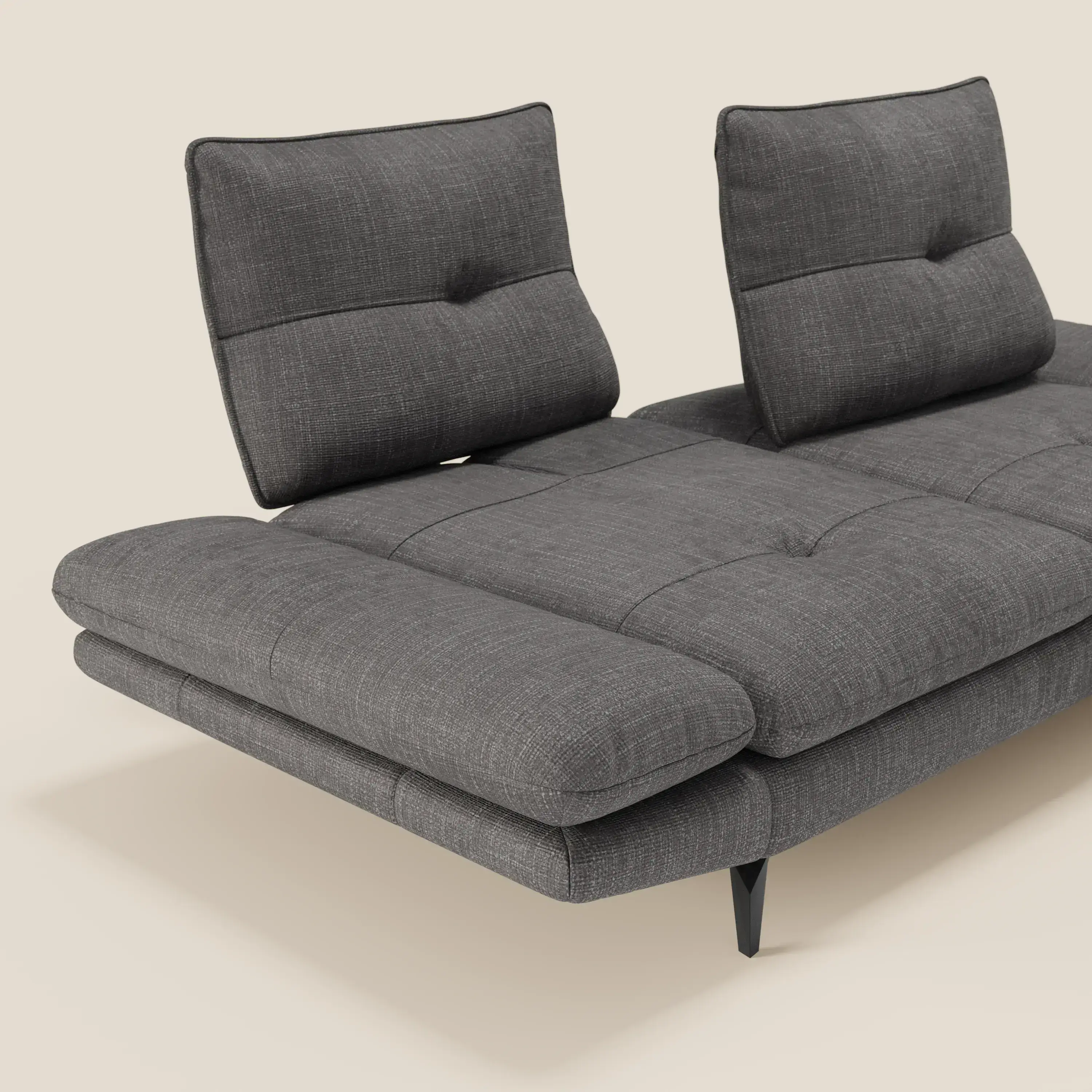 Ardex Canapé 3 places avec dossiers coulissants et accoudoir réglables en tissu doux imperméable T06 anthracite - Image 6