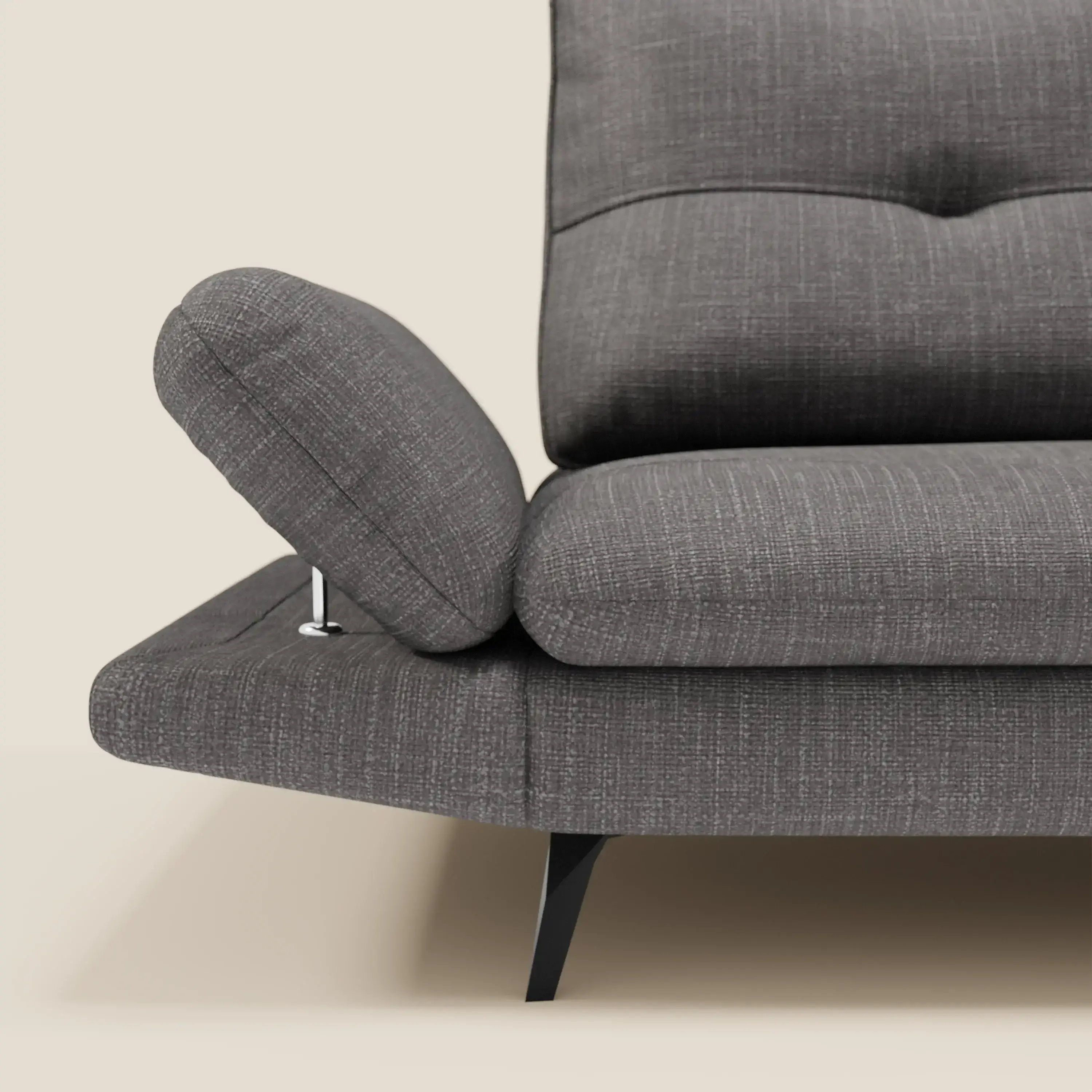 Ardex Canapé 3 places avec dossiers coulissants et accoudoir réglables en tissu doux imperméable T06 anthracite - Image 8