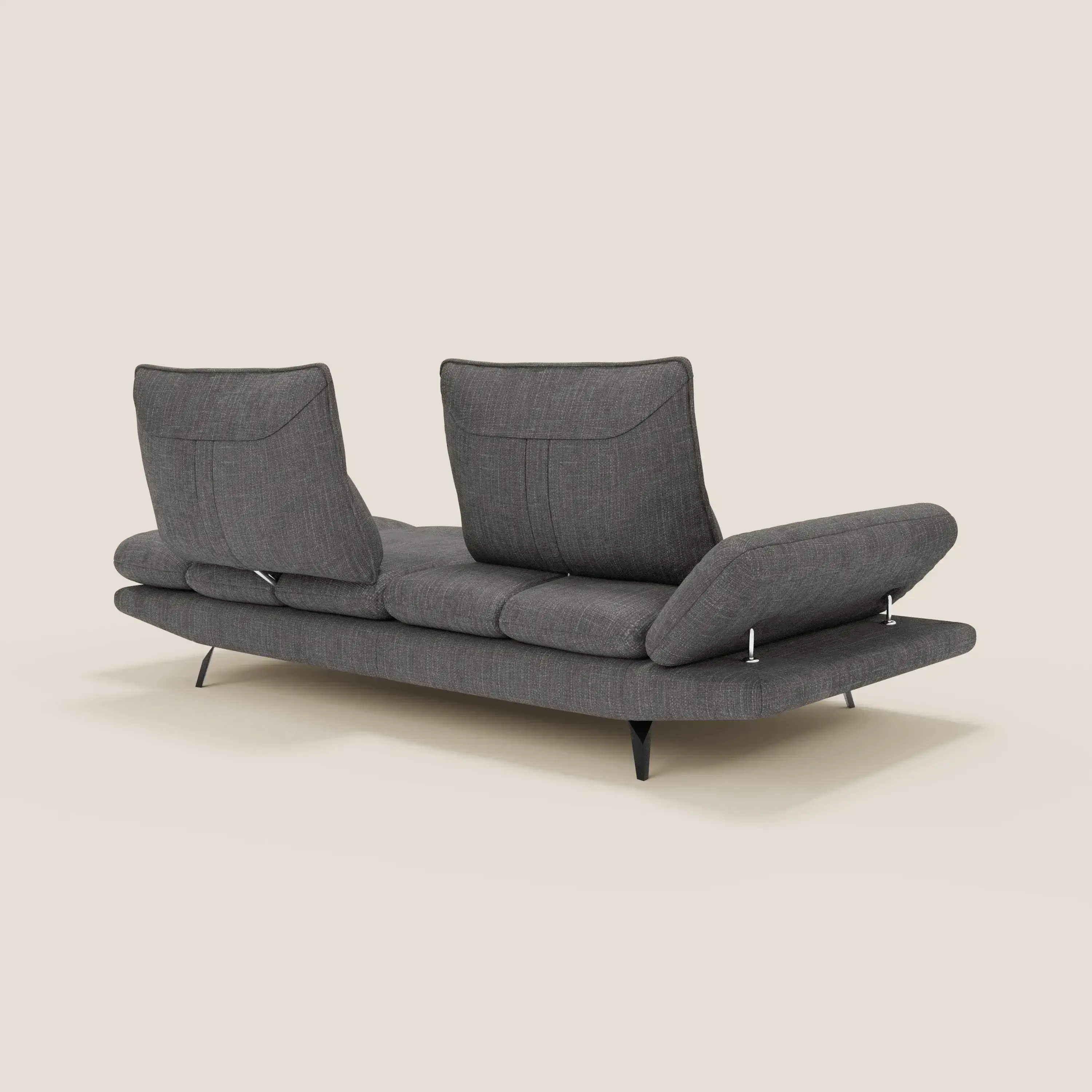 Ardex Canapé 3 places avec dossiers coulissants et accoudoir réglables en tissu doux imperméable T06 anthracite - Image 9