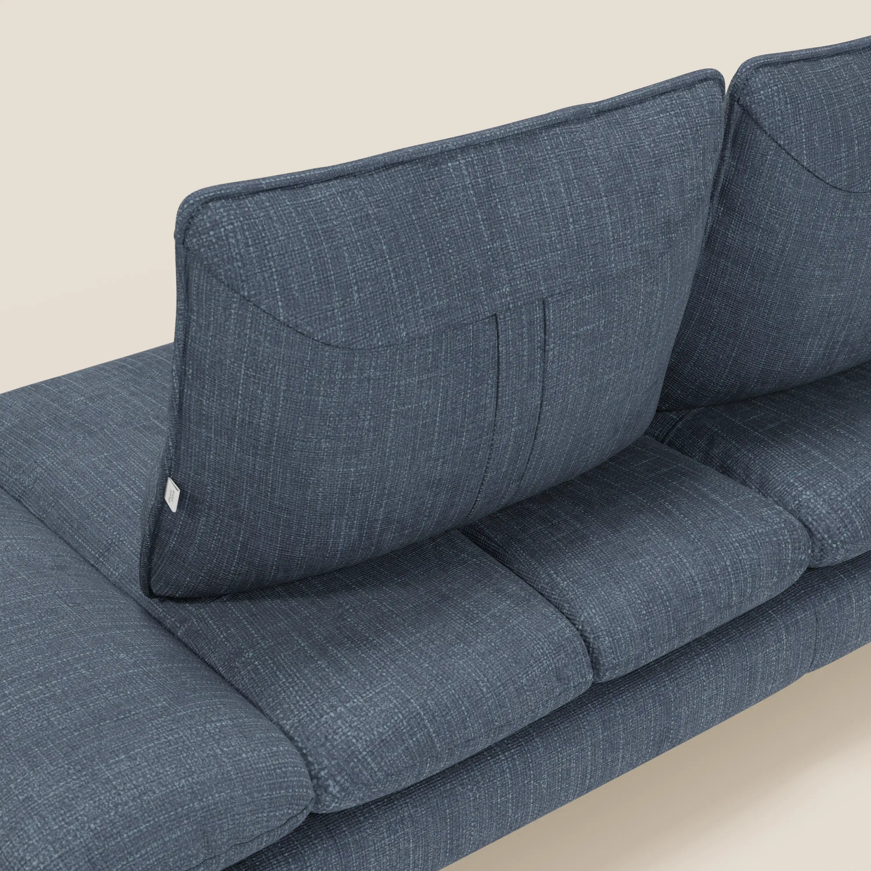 Ardex Canapé 3 places avec dossiers coulissants et accoudoir réglables en tissu doux imperméable T06 bleu - Image 10