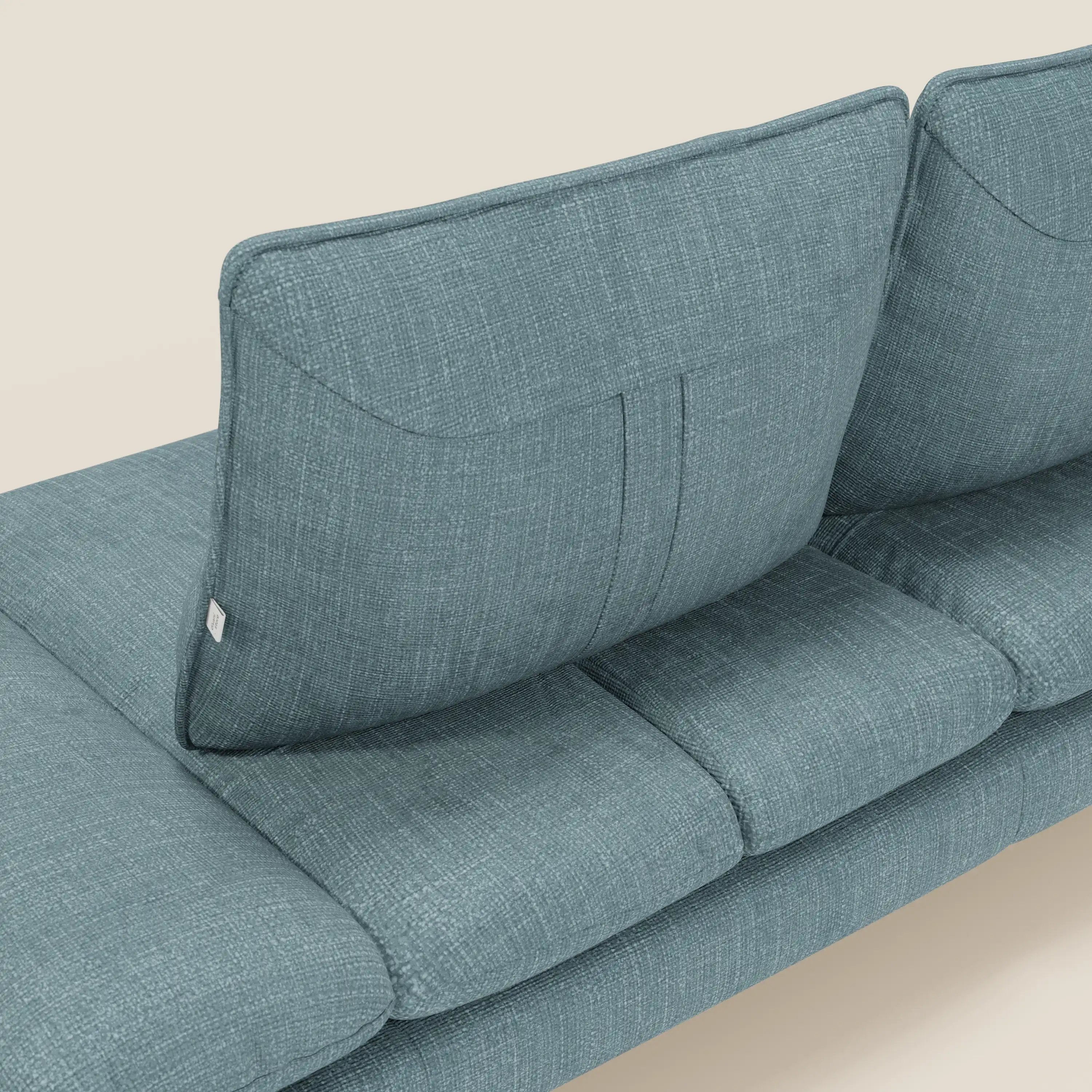 Ardex Canapé 3 places avec dossiers coulissants et accoudoir réglables en tissu doux imperméable T06 bleu ciel - Image 10