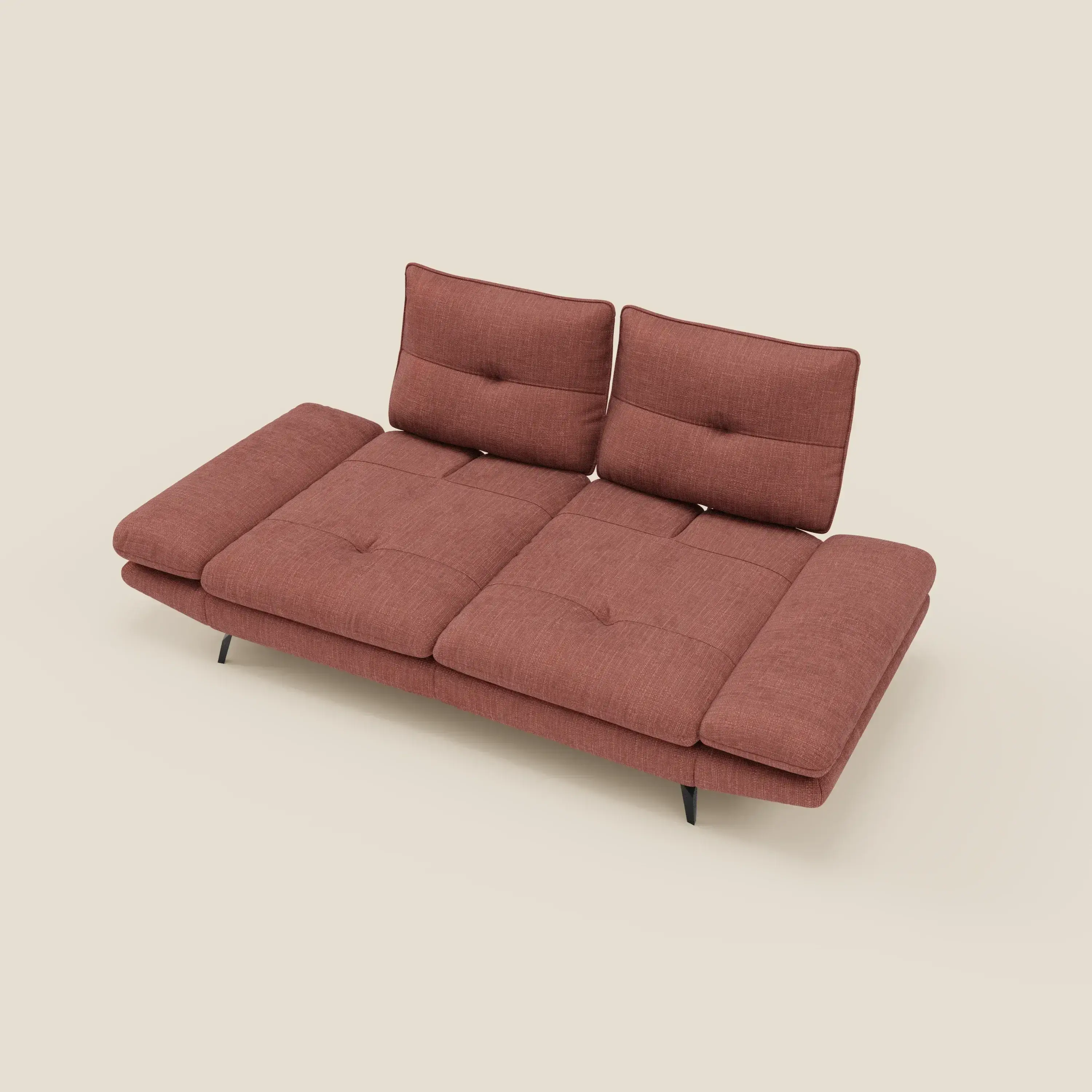 Ardex Canapé 3 places avec dossiers coulissants et accoudoir réglables en tissu doux imperméable T06 corail - Image 11