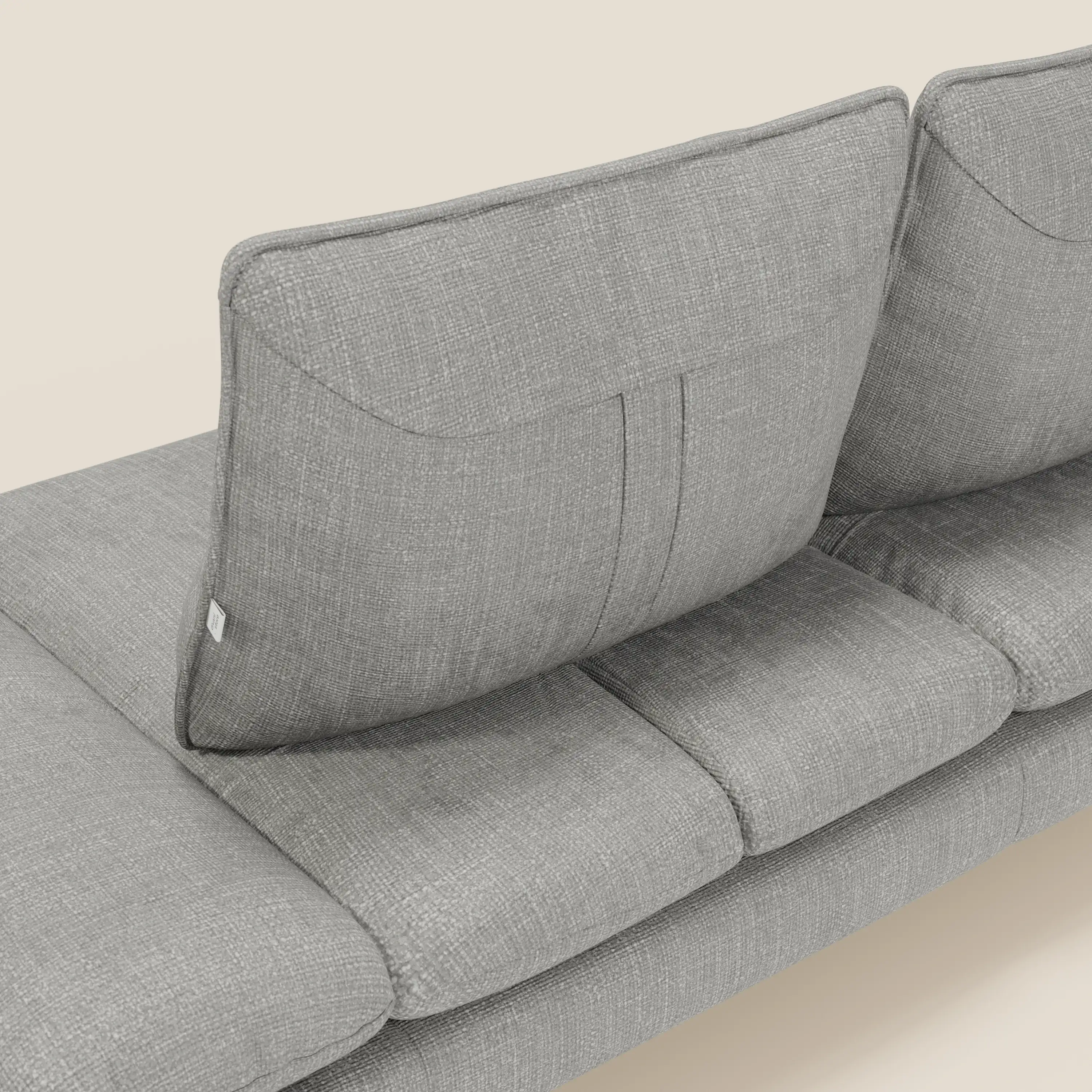 Ardex Canapé 3 places avec dossiers coulissants et accoudoir réglables en tissu doux imperméable T06 gris - Image 10