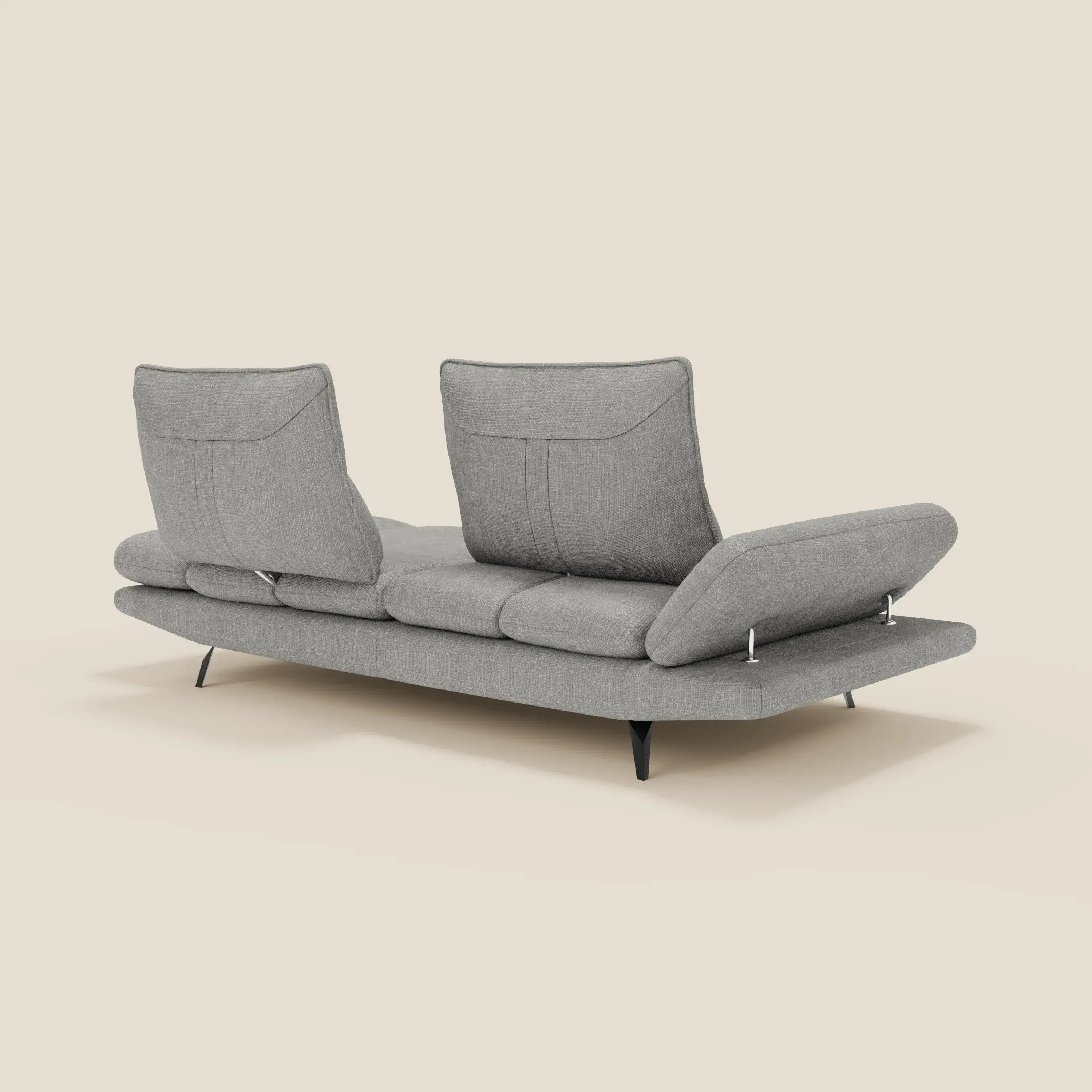 Ardex Canapé 3 places avec dossiers coulissants et accoudoir réglables en tissu doux imperméable T06 gris - Image 9
