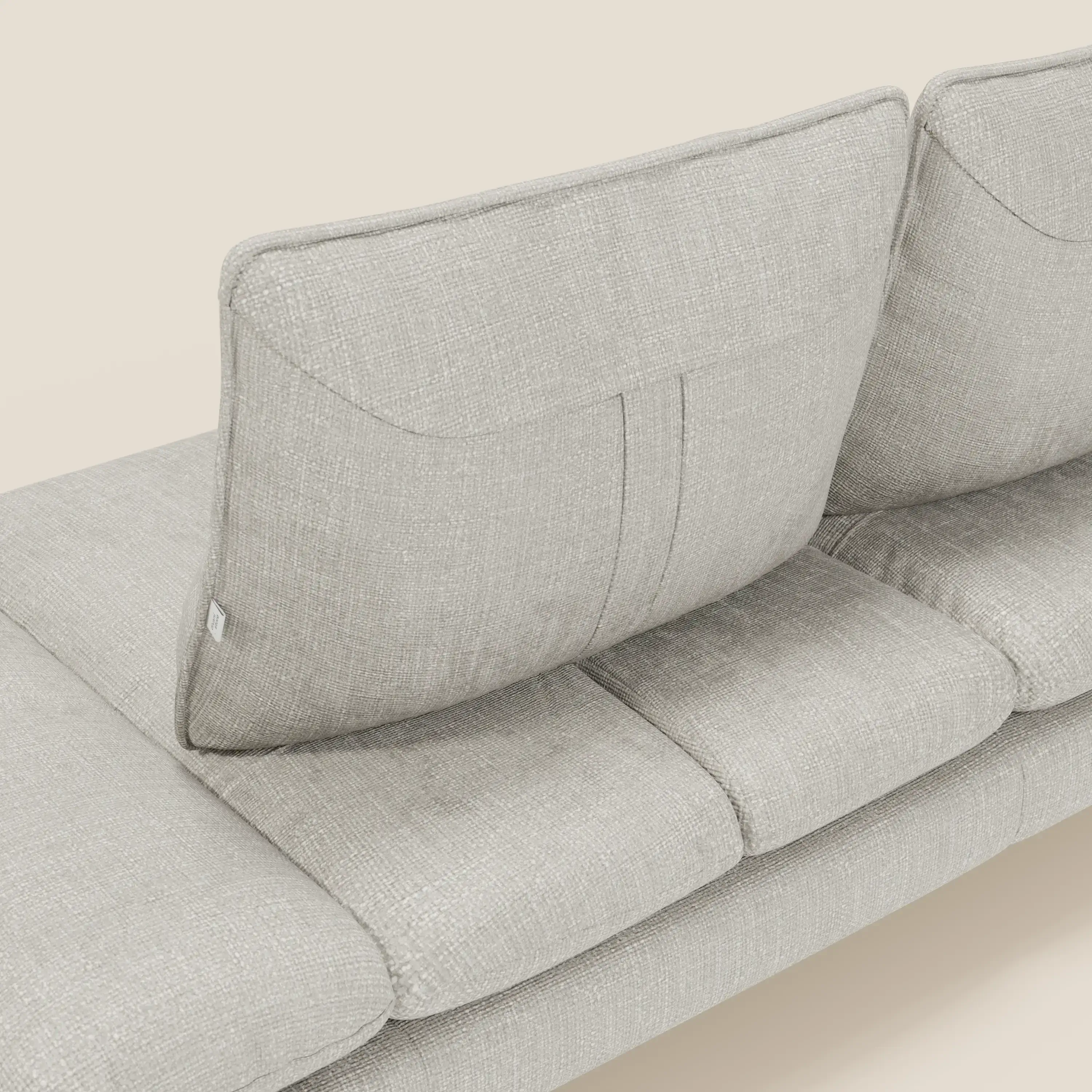 Ardex Canapé 3 places avec dossiers coulissants et accoudoir réglables en tissu doux imperméable T06 gris clair - Image 10