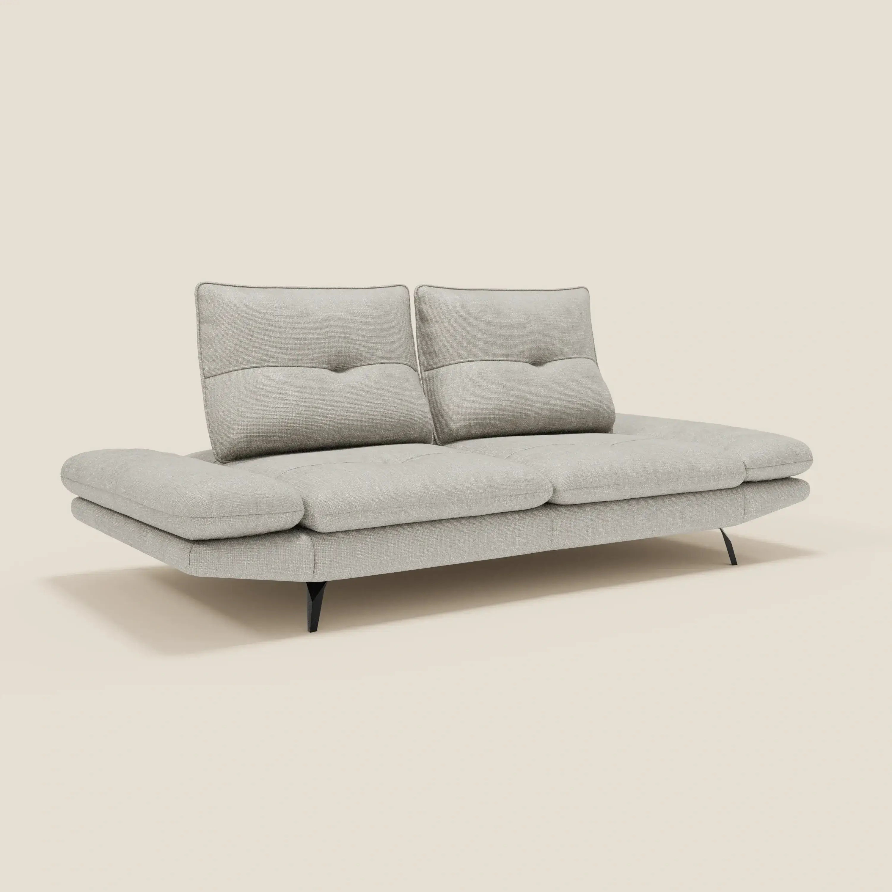 Ardex Canapé 3 places avec dossiers coulissants et accoudoir réglables en tissu doux imperméable T06 gris clair - Image 5