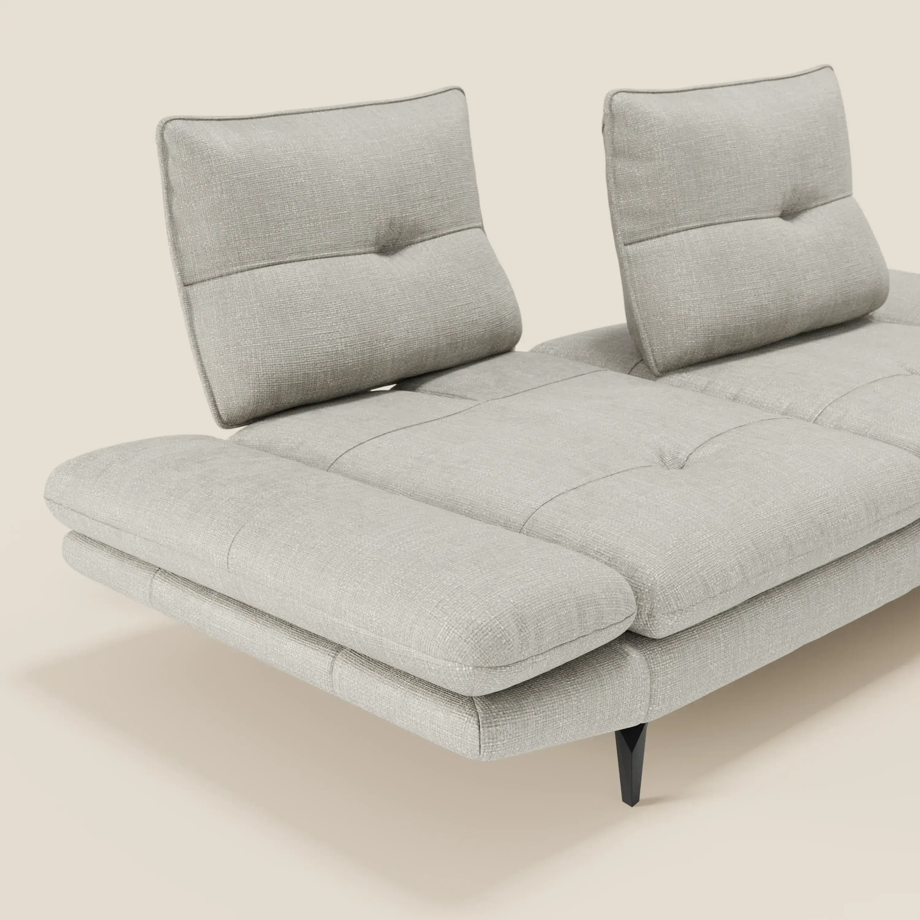 Ardex Canapé 3 places avec dossiers coulissants et accoudoir réglables en tissu doux imperméable T06 gris clair - Image 6