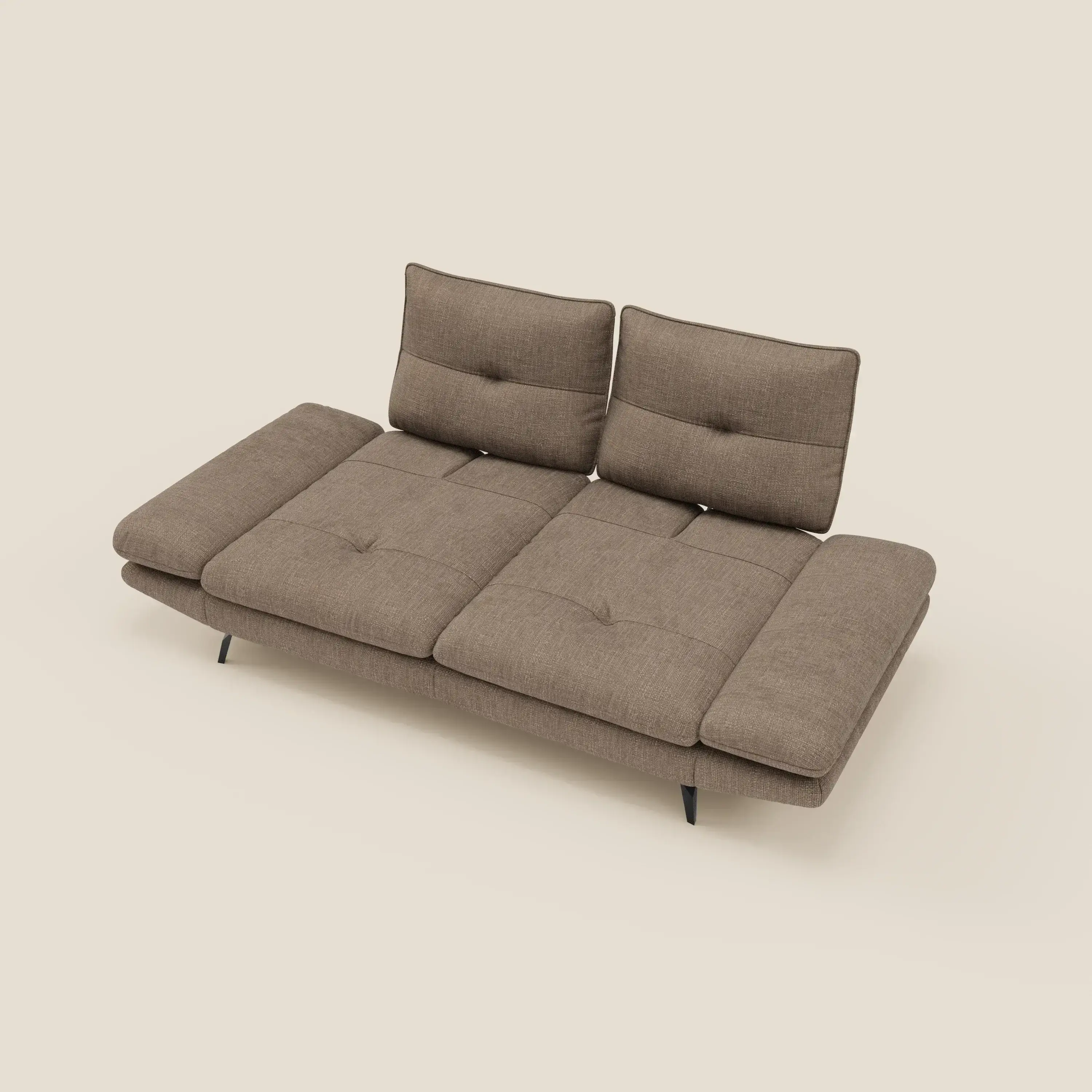 Ardex Canapé 3 places avec dossiers coulissants et accoudoir réglables en tissu doux imperméable T06 marron - Image 11