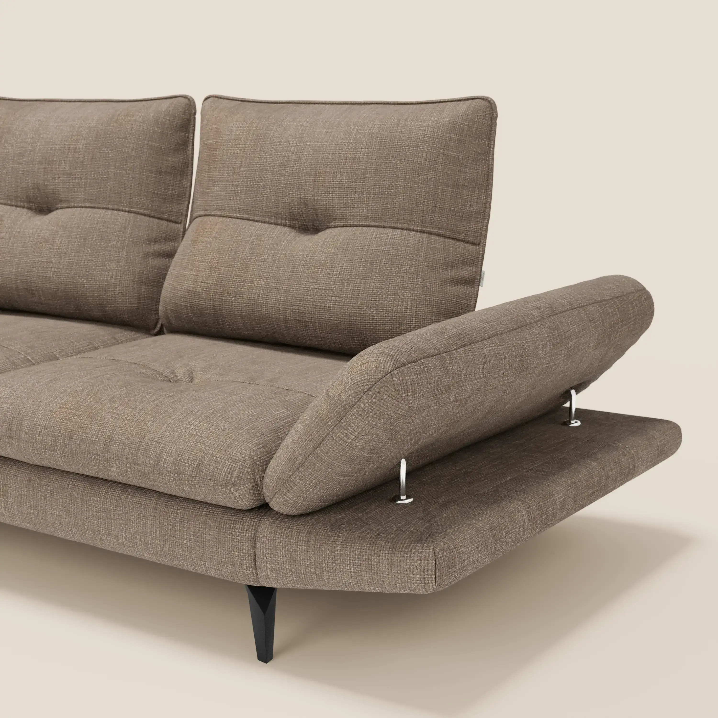 Ardex Canapé 3 places avec dossiers coulissants et accoudoir réglables en tissu doux imperméable T06 marron - Image 4