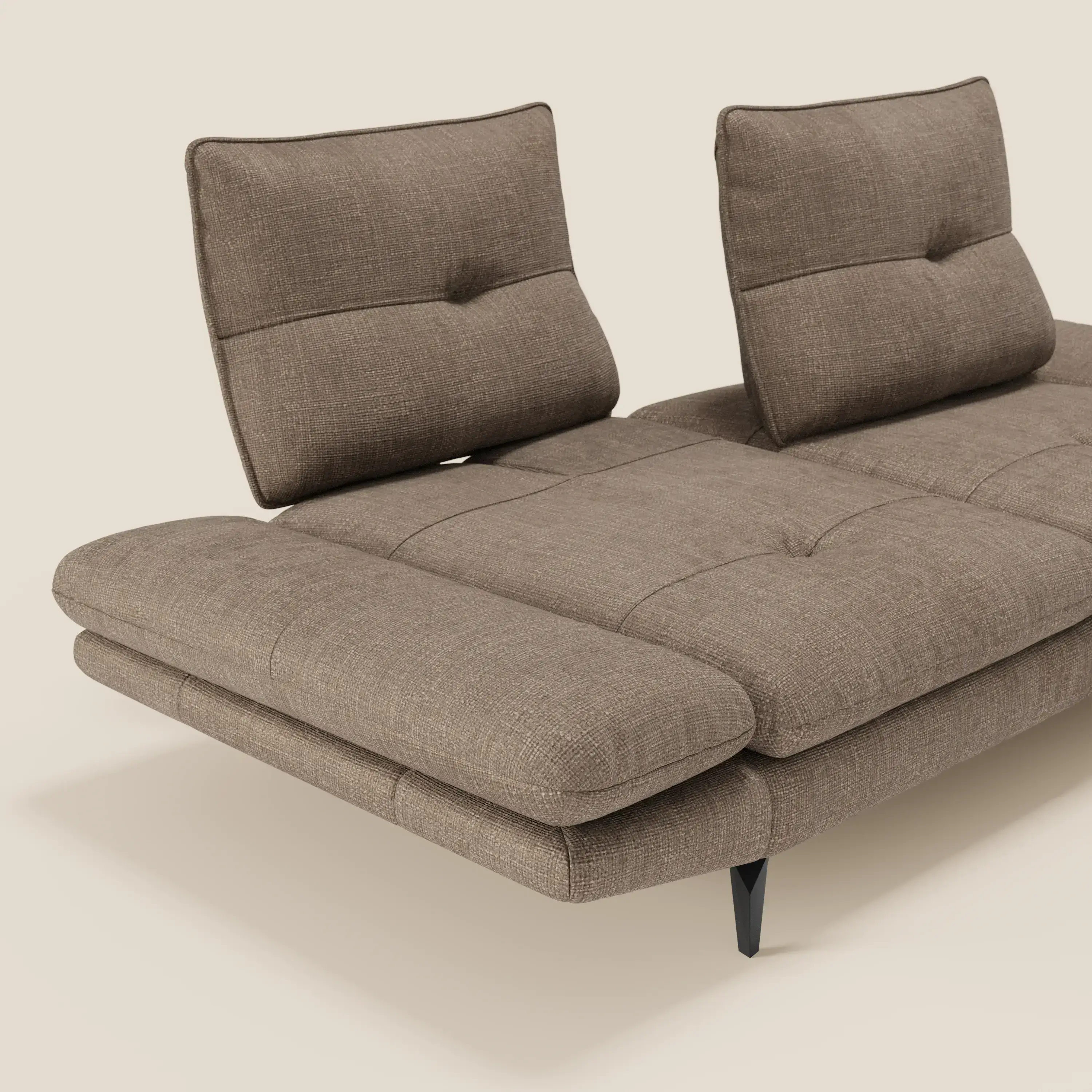 Ardex Canapé 3 places avec dossiers coulissants et accoudoir réglables en tissu doux imperméable T06 marron - Image 6