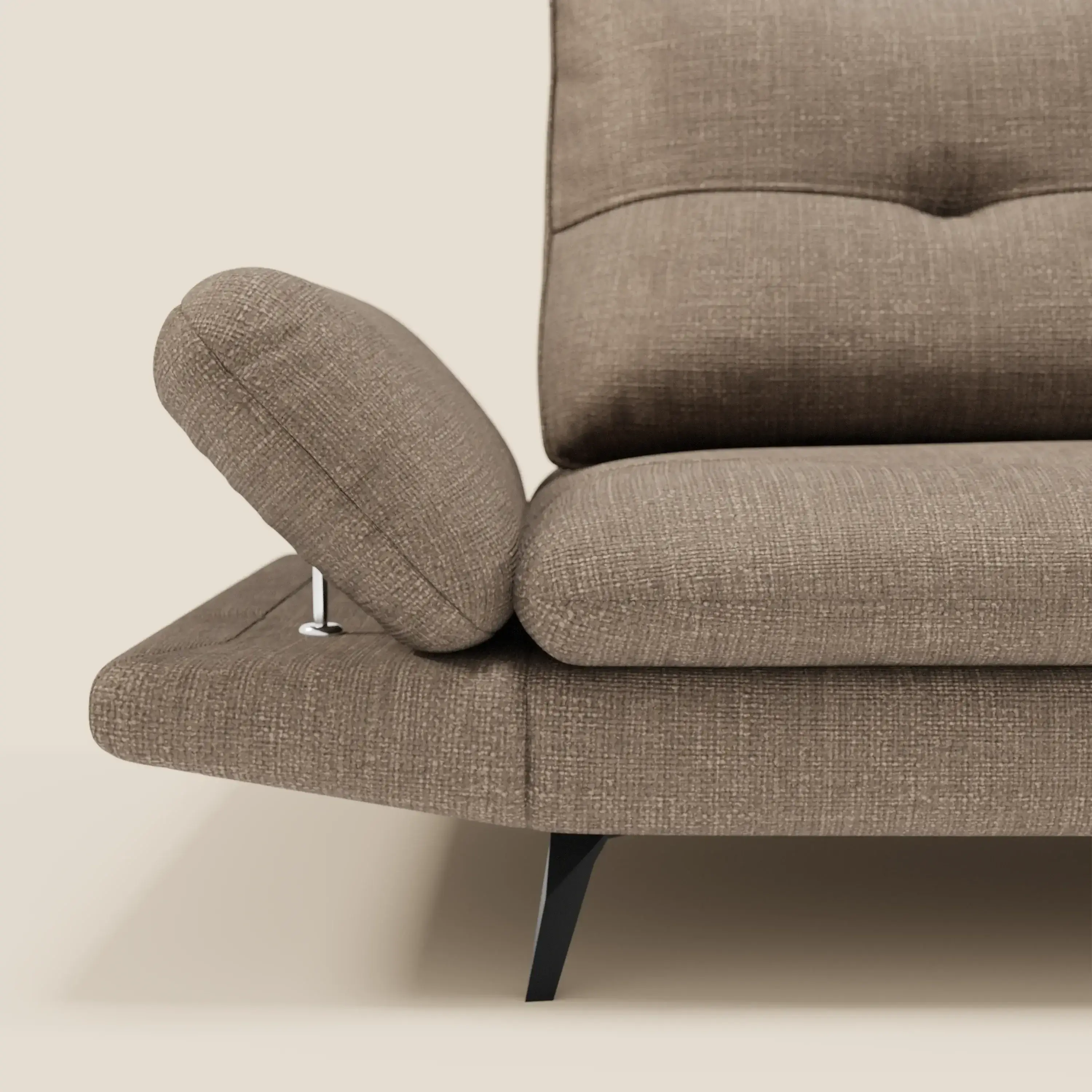 Ardex Canapé 3 places avec dossiers coulissants et accoudoir réglables en tissu doux imperméable T06 marron - Image 8