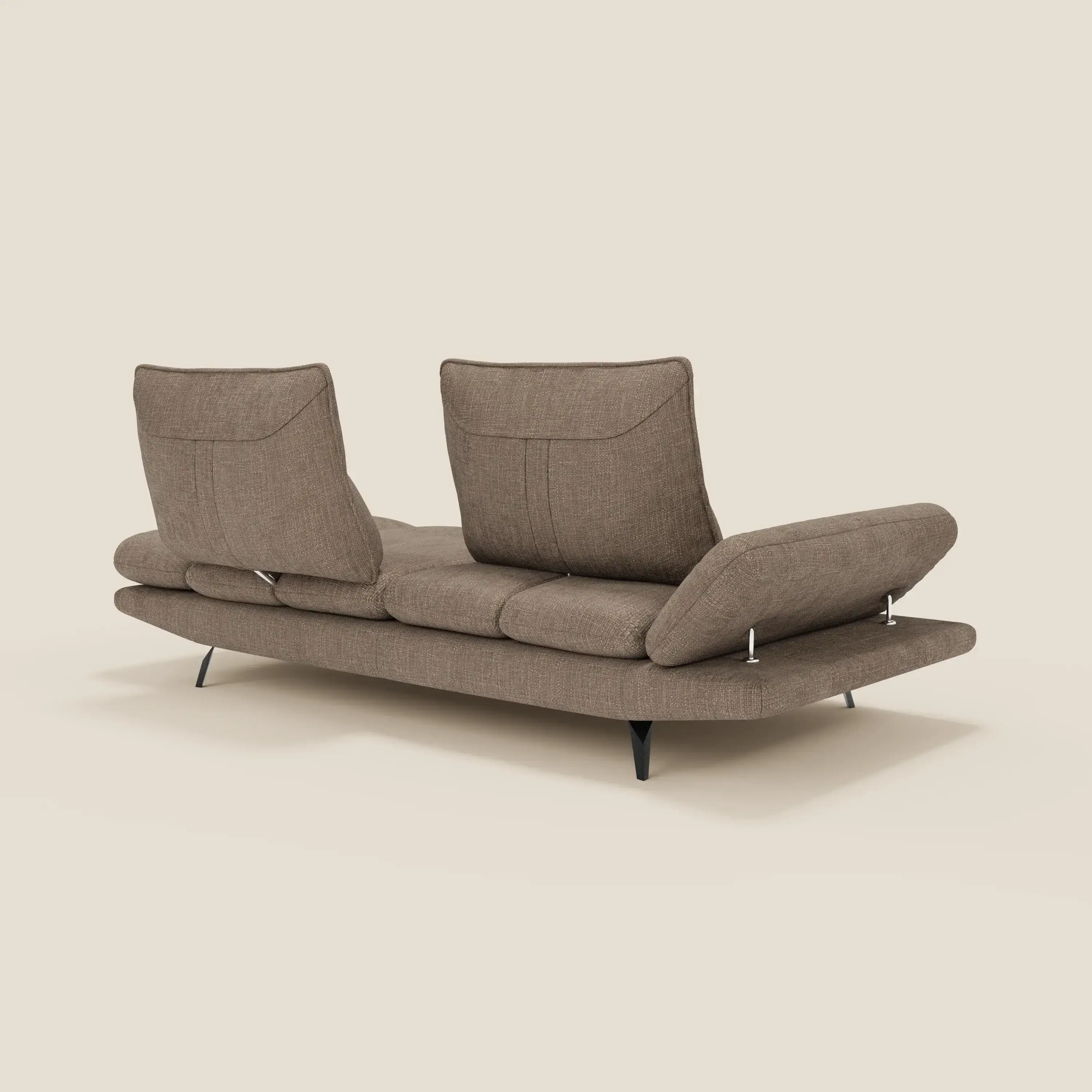 Ardex Canapé 3 places avec dossiers coulissants et accoudoir réglables en tissu doux imperméable T06 marron - Image 9
