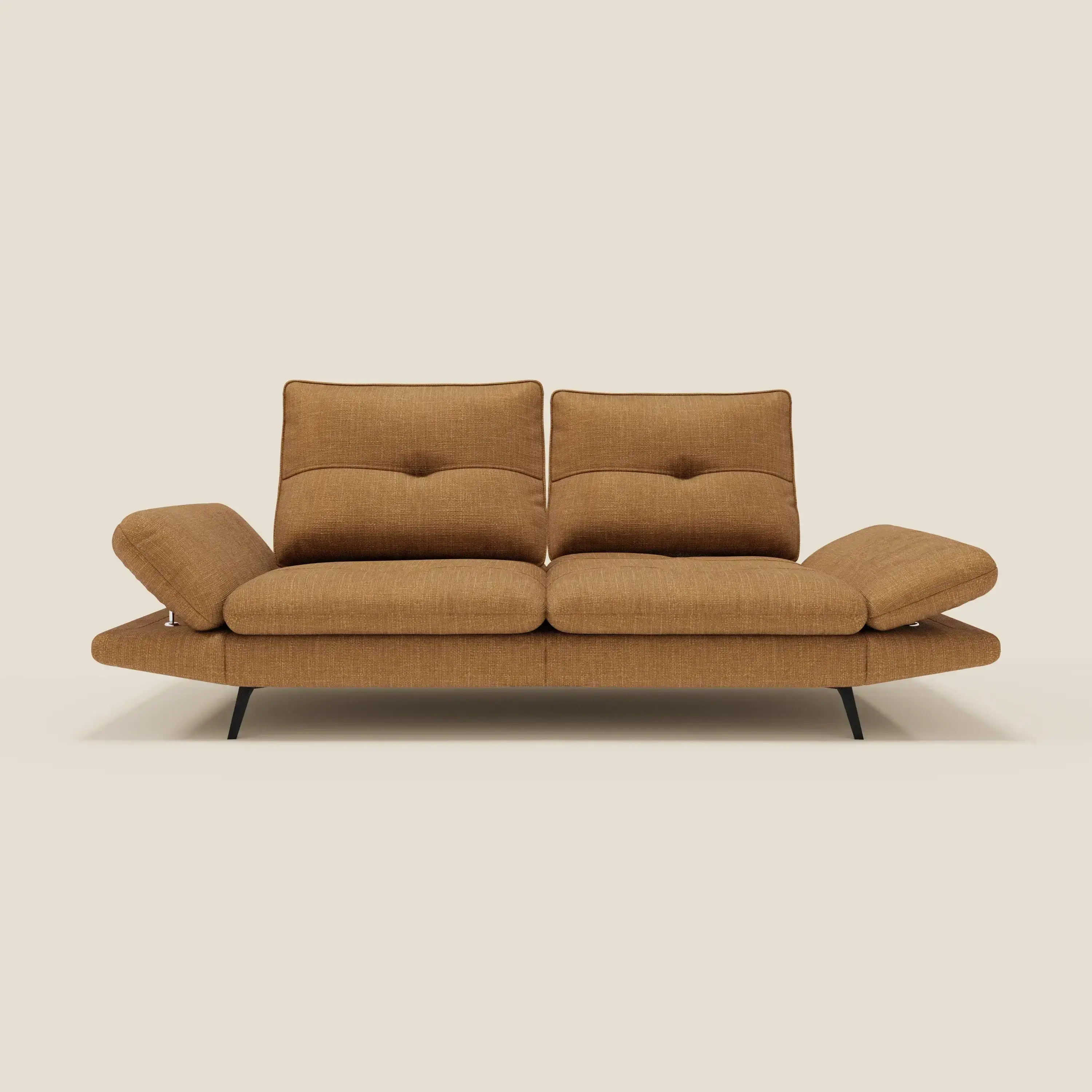 Ardex Canapé 3 places avec dossiers coulissants et accoudoir réglables en tissu doux imperméable T06 ocre