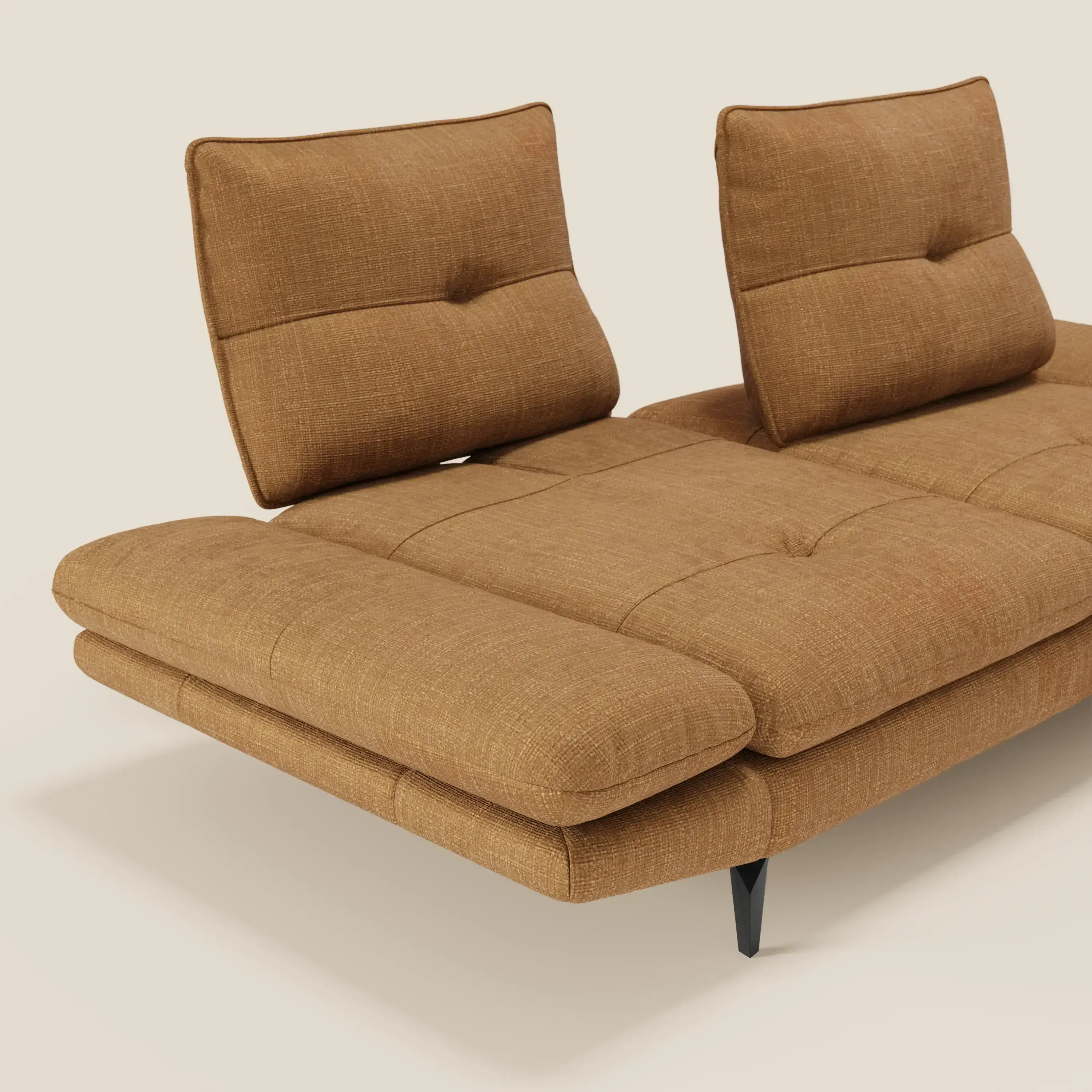 Ardex Canapé 3 places avec dossiers coulissants et accoudoir réglables en tissu doux imperméable T06 ocre - Image 6