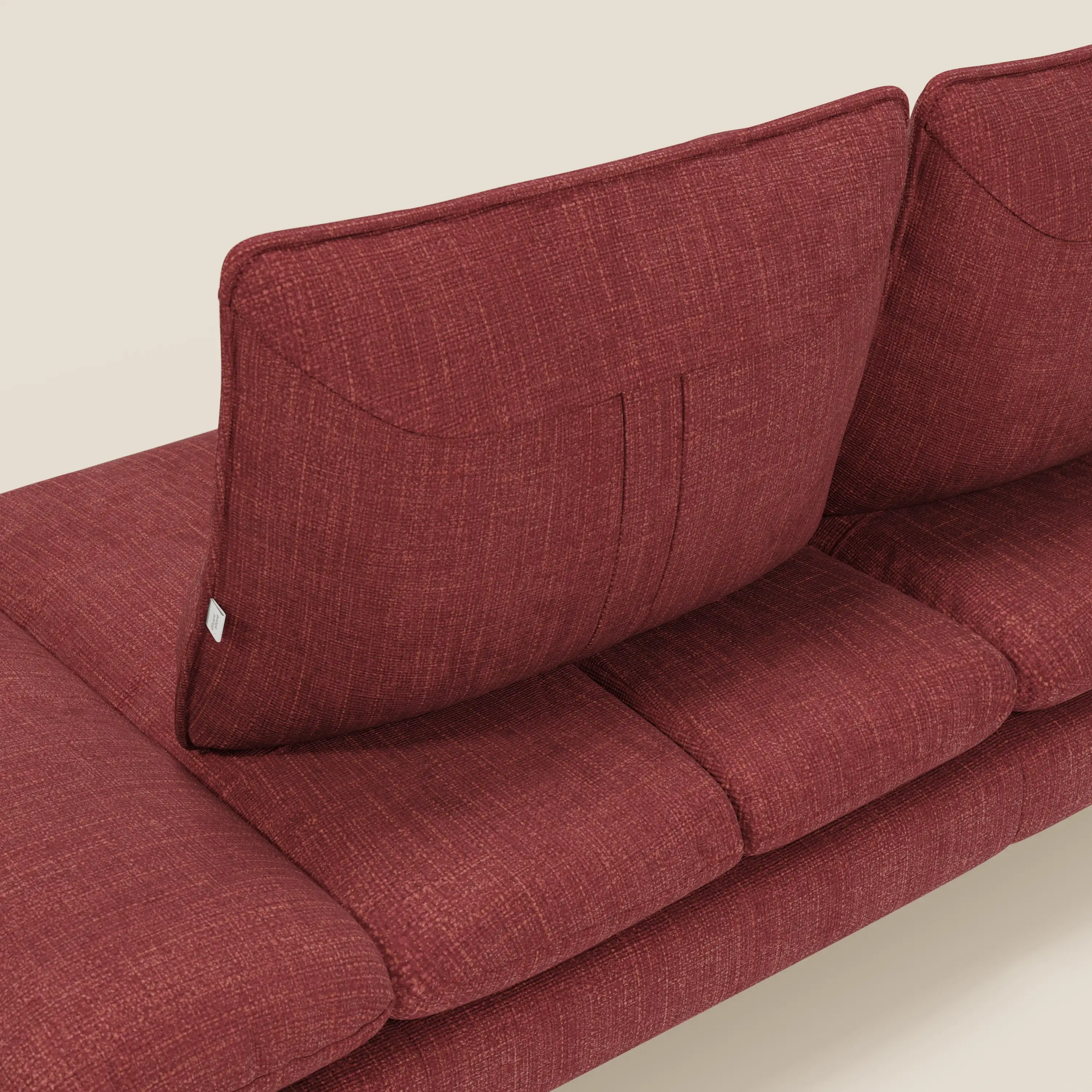 Ardex Canapé 3 places avec dossiers coulissants et accoudoir réglables en tissu doux imperméable T06 rouge - Image 10