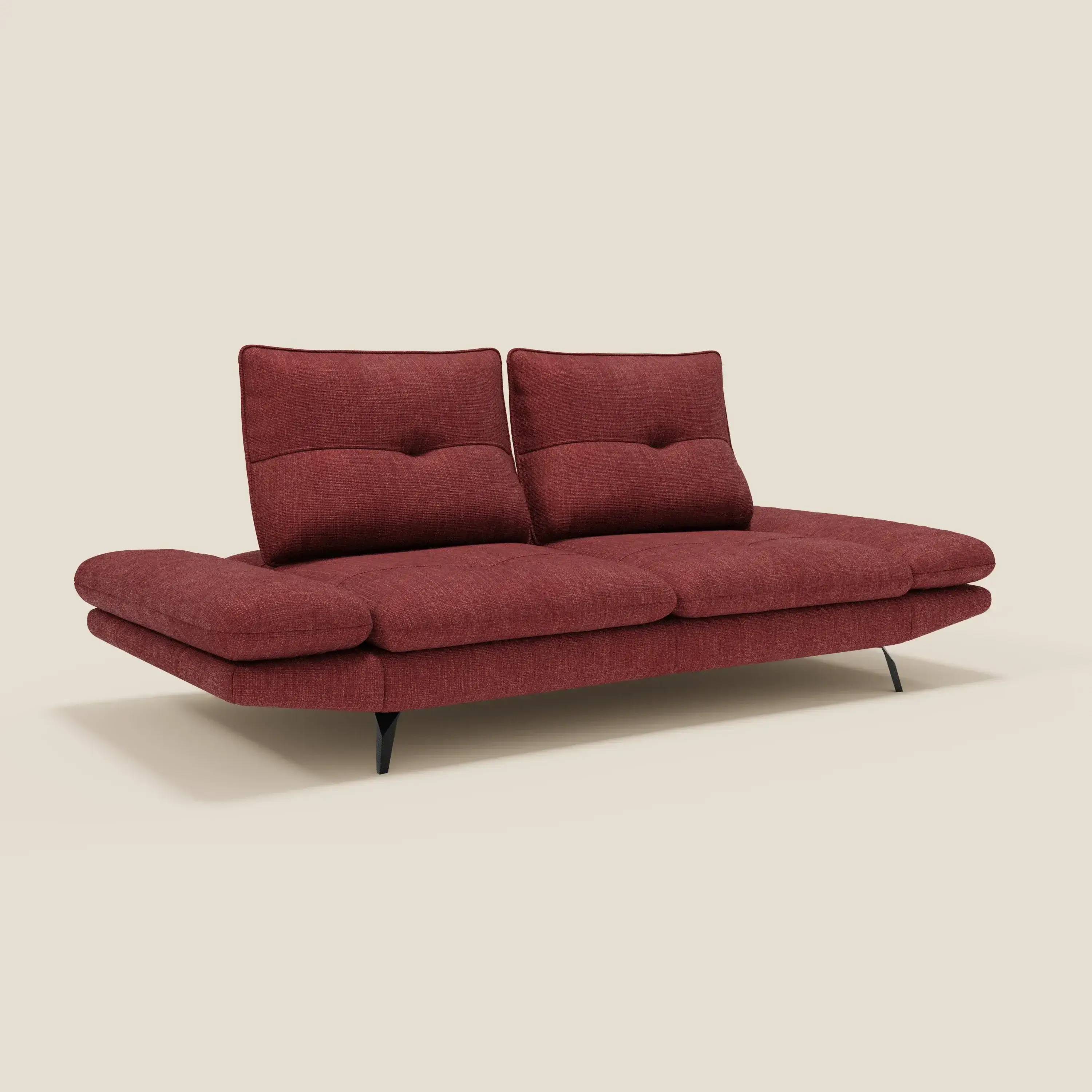 Ardex Canapé 3 places avec dossiers coulissants et accoudoir réglables en tissu doux imperméable T06 rouge - Image 5
