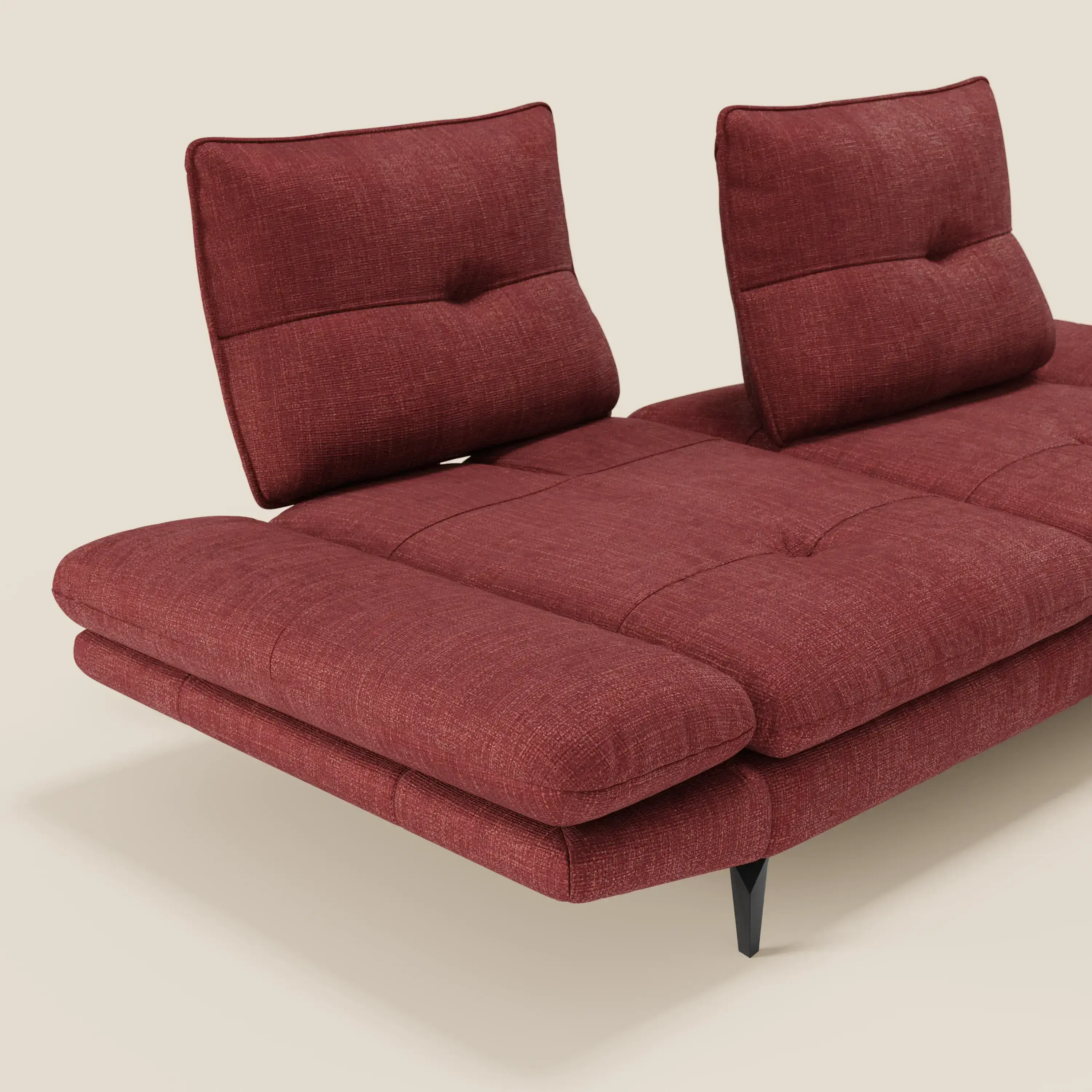 Ardex Canapé 3 places avec dossiers coulissants et accoudoir réglables en tissu doux imperméable T06 rouge - Image 6