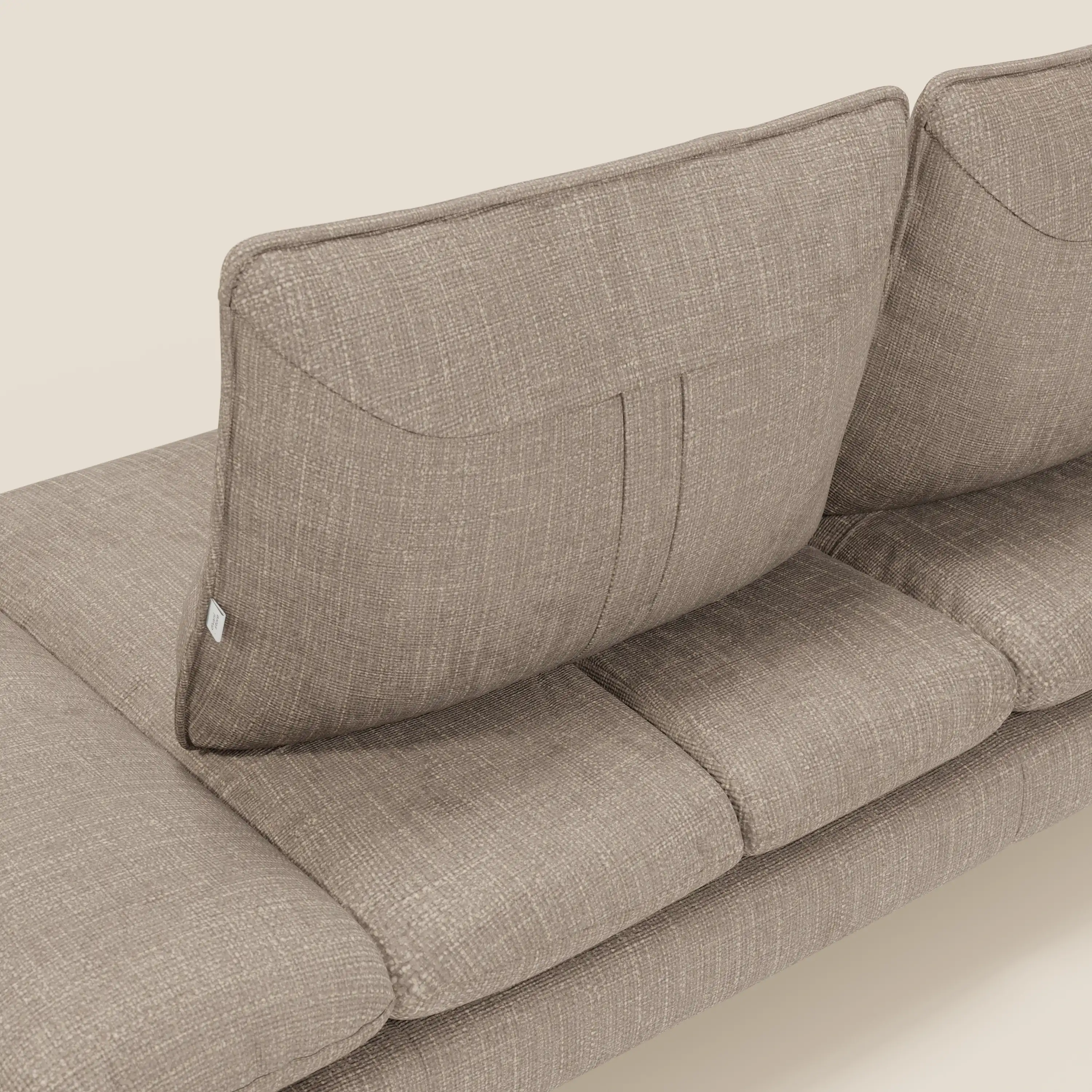 Ardex Canapé 3 places avec dossiers coulissants et accoudoir réglables en tissu doux imperméable T06 taupe - Image 10