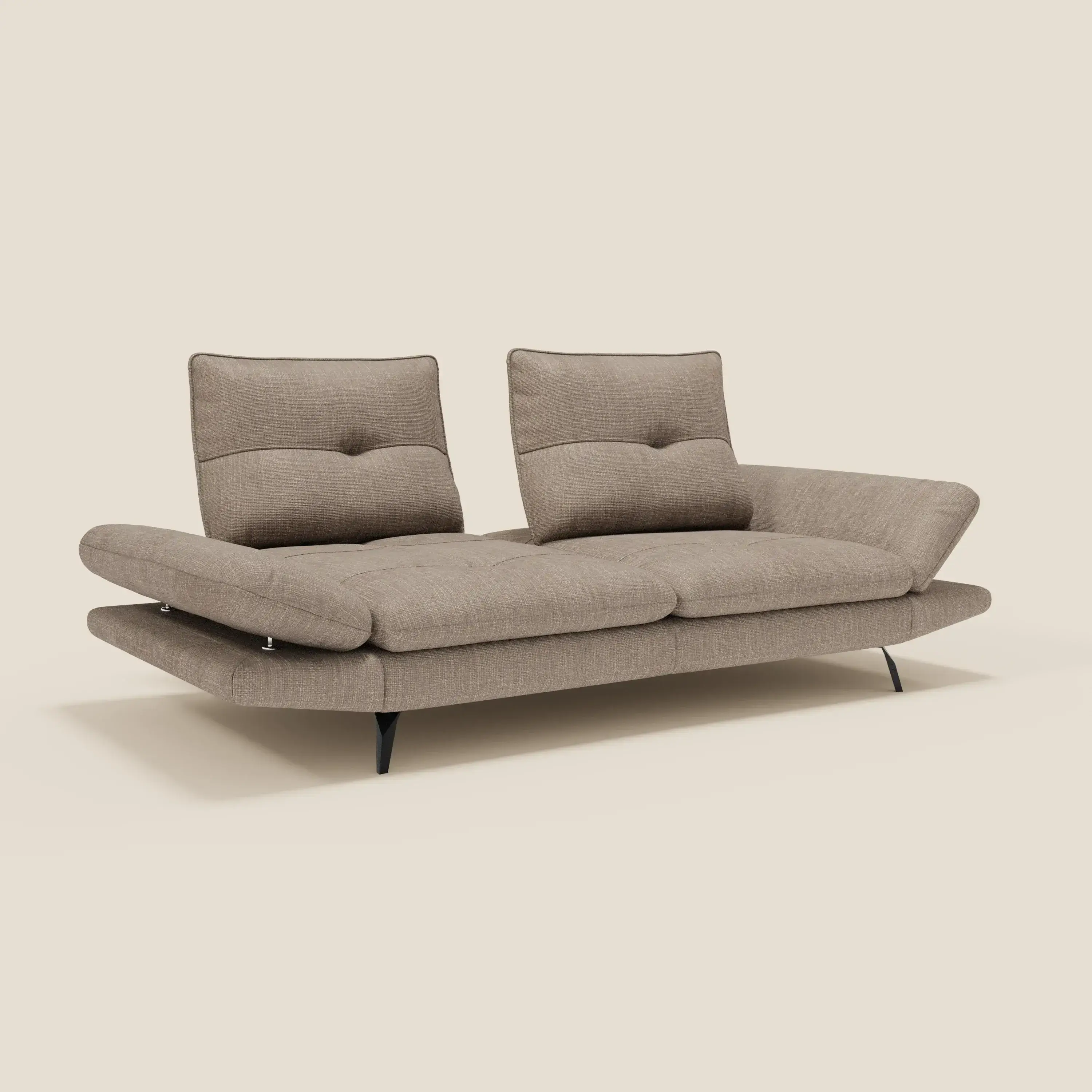Ardex Canapé 3 places avec dossiers coulissants et accoudoir réglables en tissu doux imperméable T06 taupe - Image 2