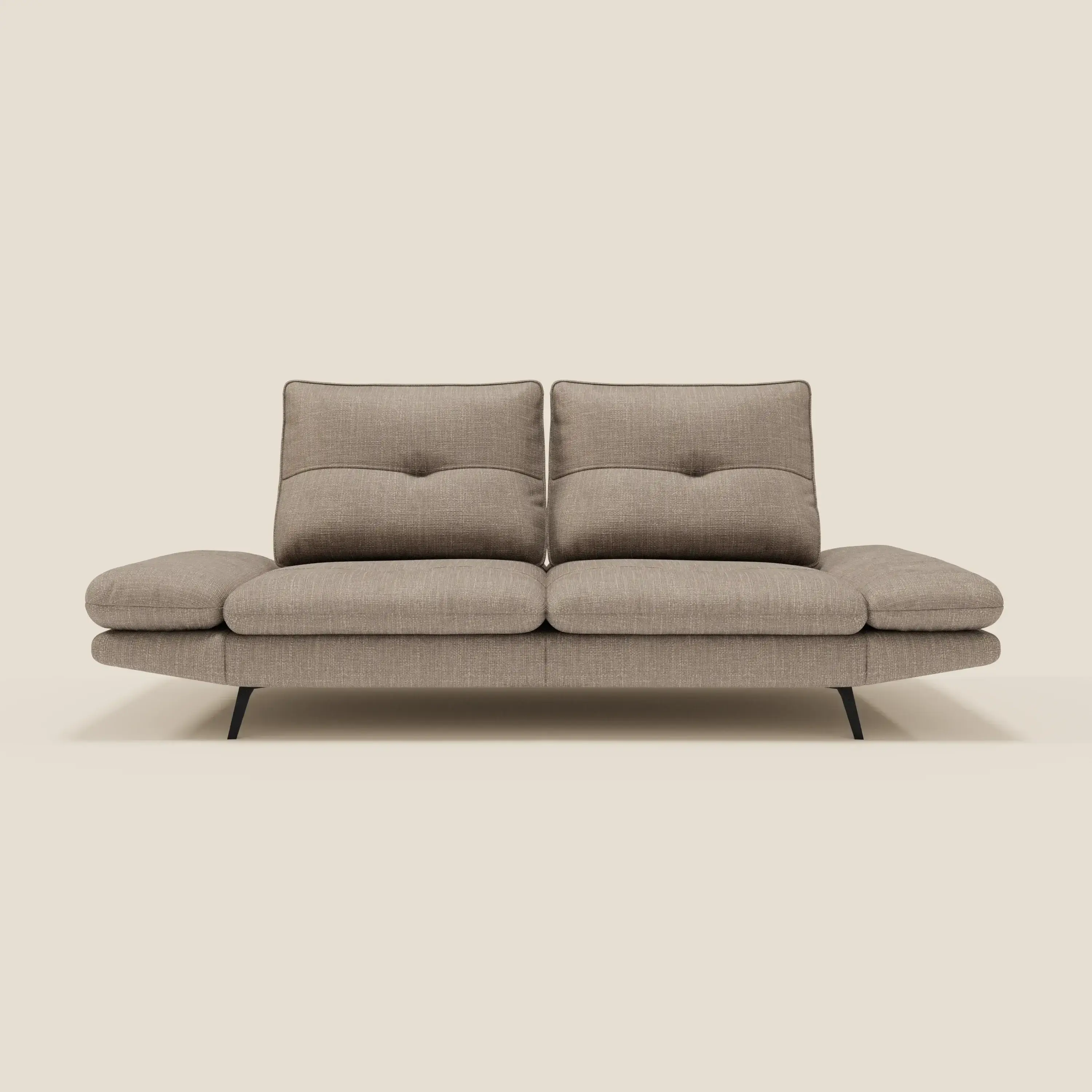Ardex Canapé 3 places avec dossiers coulissants et accoudoir réglables en tissu doux imperméable T06 taupe - Image 3