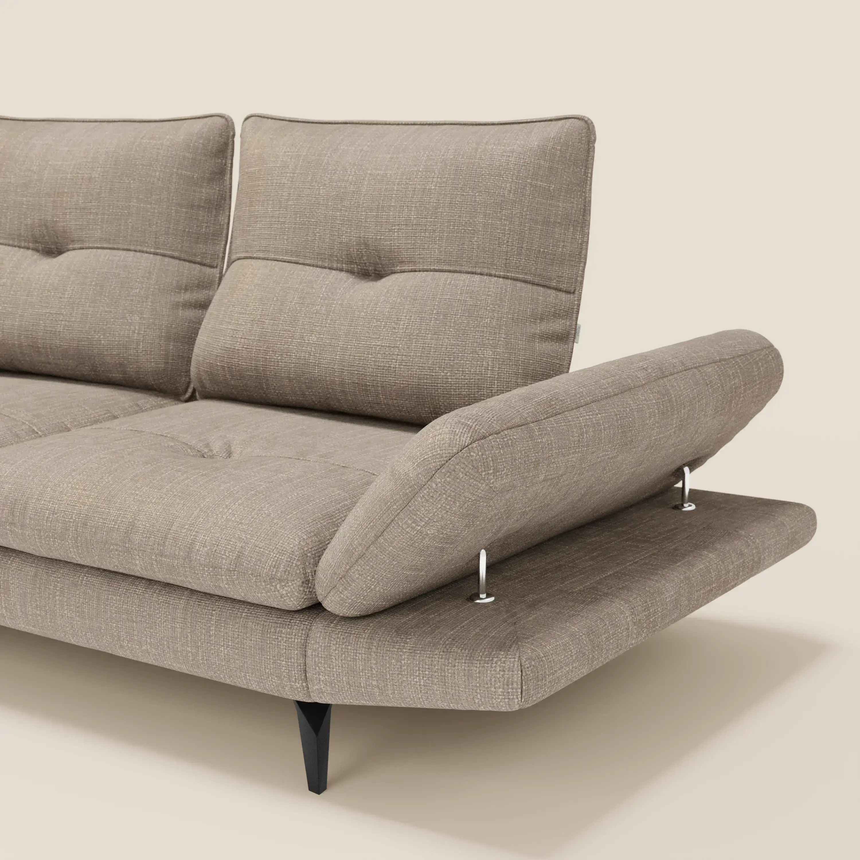 Ardex Canapé 3 places avec dossiers coulissants et accoudoir réglables en tissu doux imperméable T06 taupe - Image 4