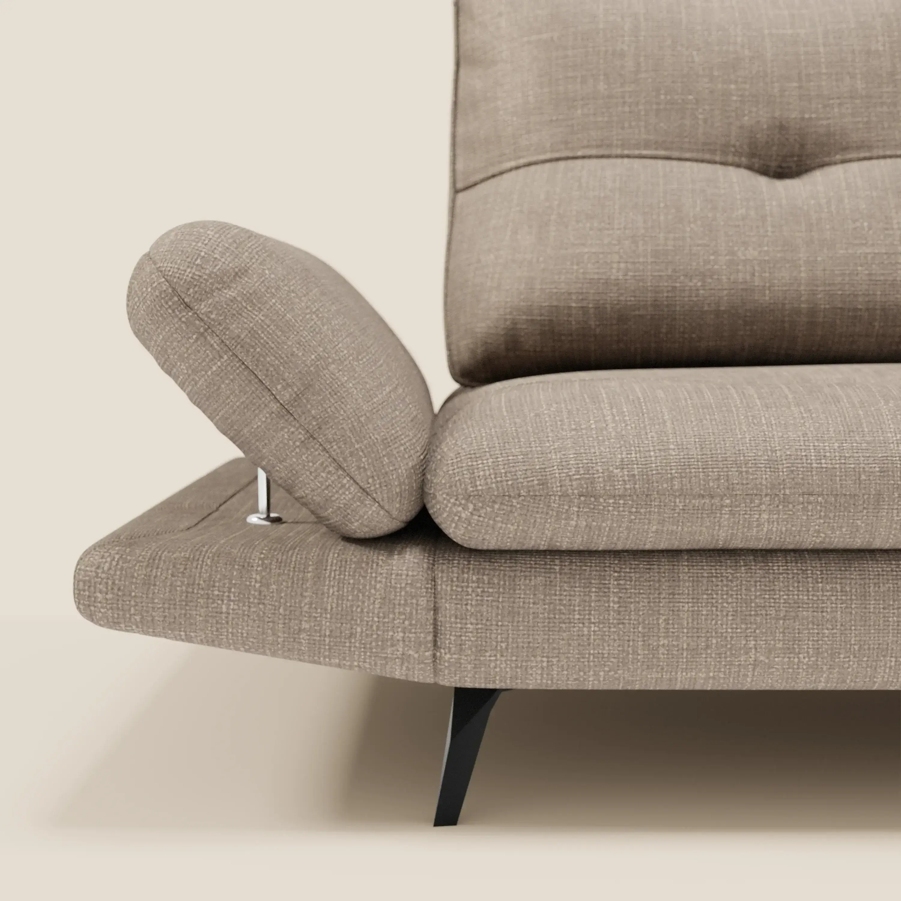 Ardex Canapé 3 places avec dossiers coulissants et accoudoir réglables en tissu doux imperméable T06 taupe - Image 8