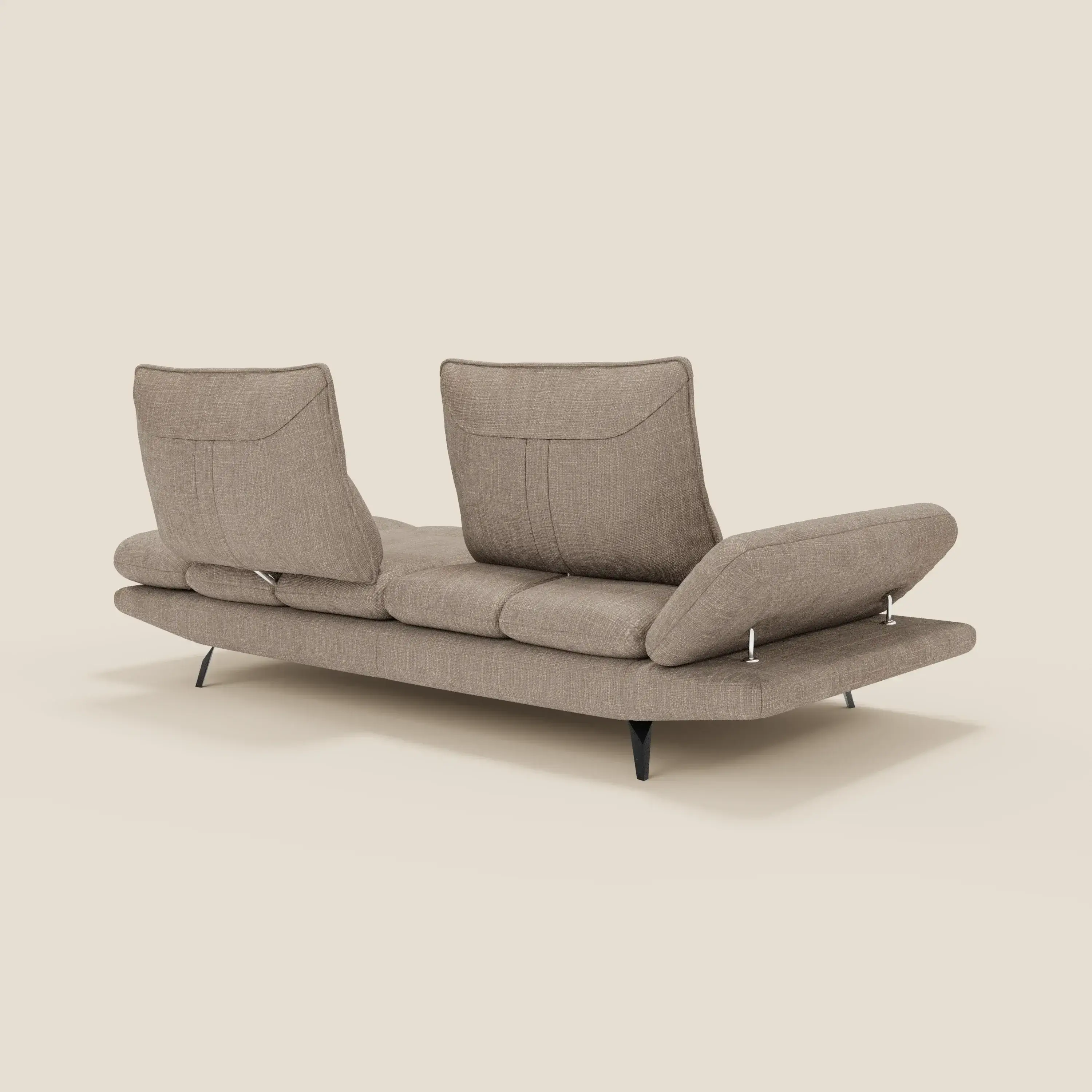 Ardex Canapé 3 places avec dossiers coulissants et accoudoir réglables en tissu doux imperméable T06 taupe - Image 9