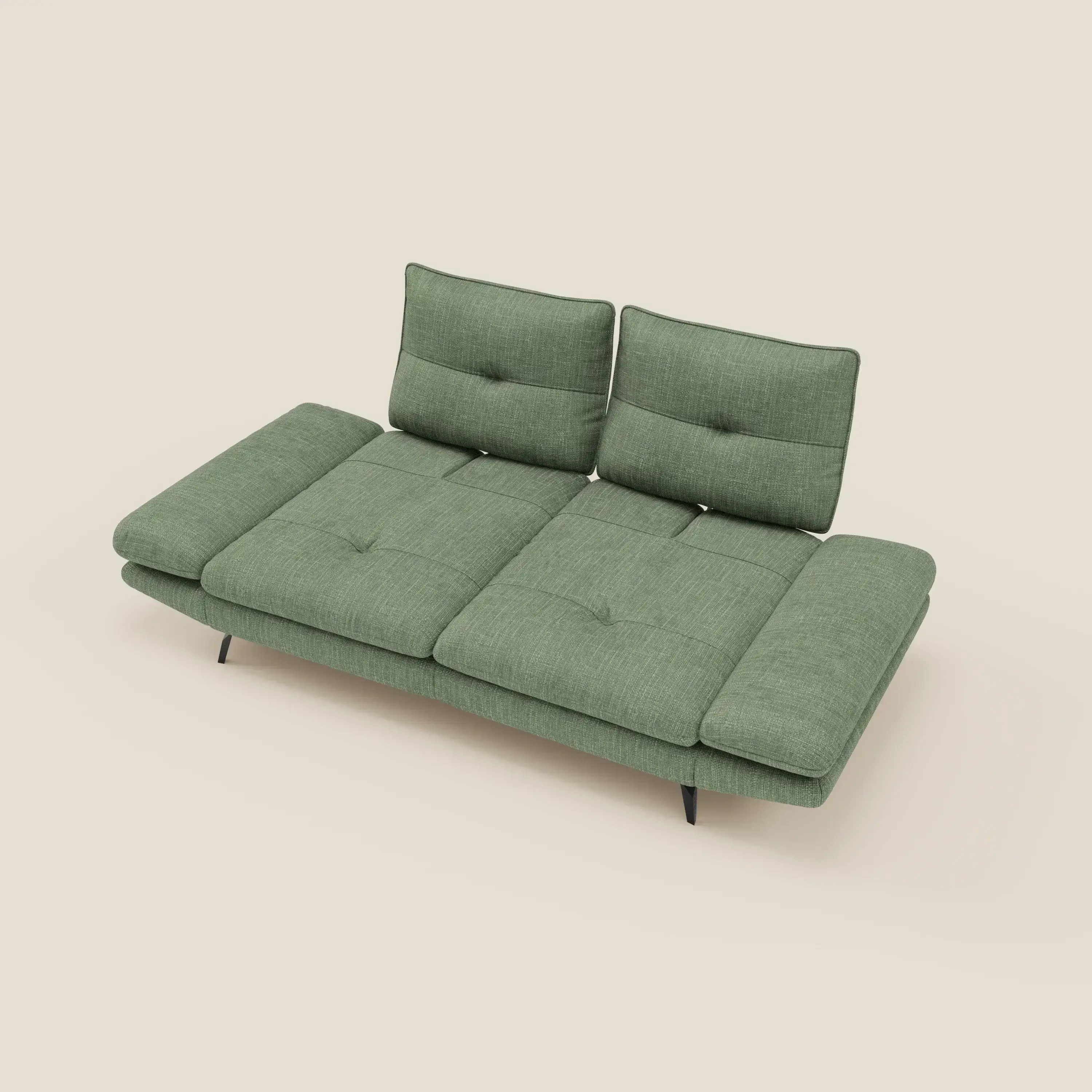 Ardex Canapé 3 places avec dossiers coulissants et accoudoir réglables en tissu doux imperméable T06 vert - Image 11