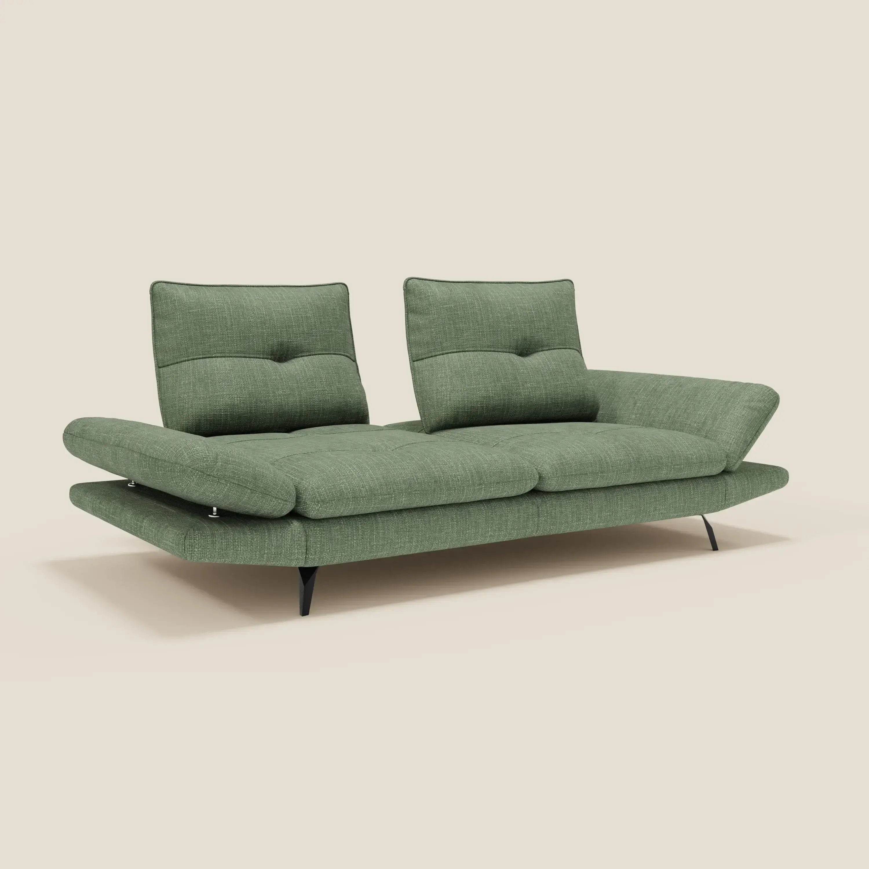 Ardex Canapé 3 places avec dossiers coulissants et accoudoir réglables en tissu doux imperméable T06 vert - Image 2