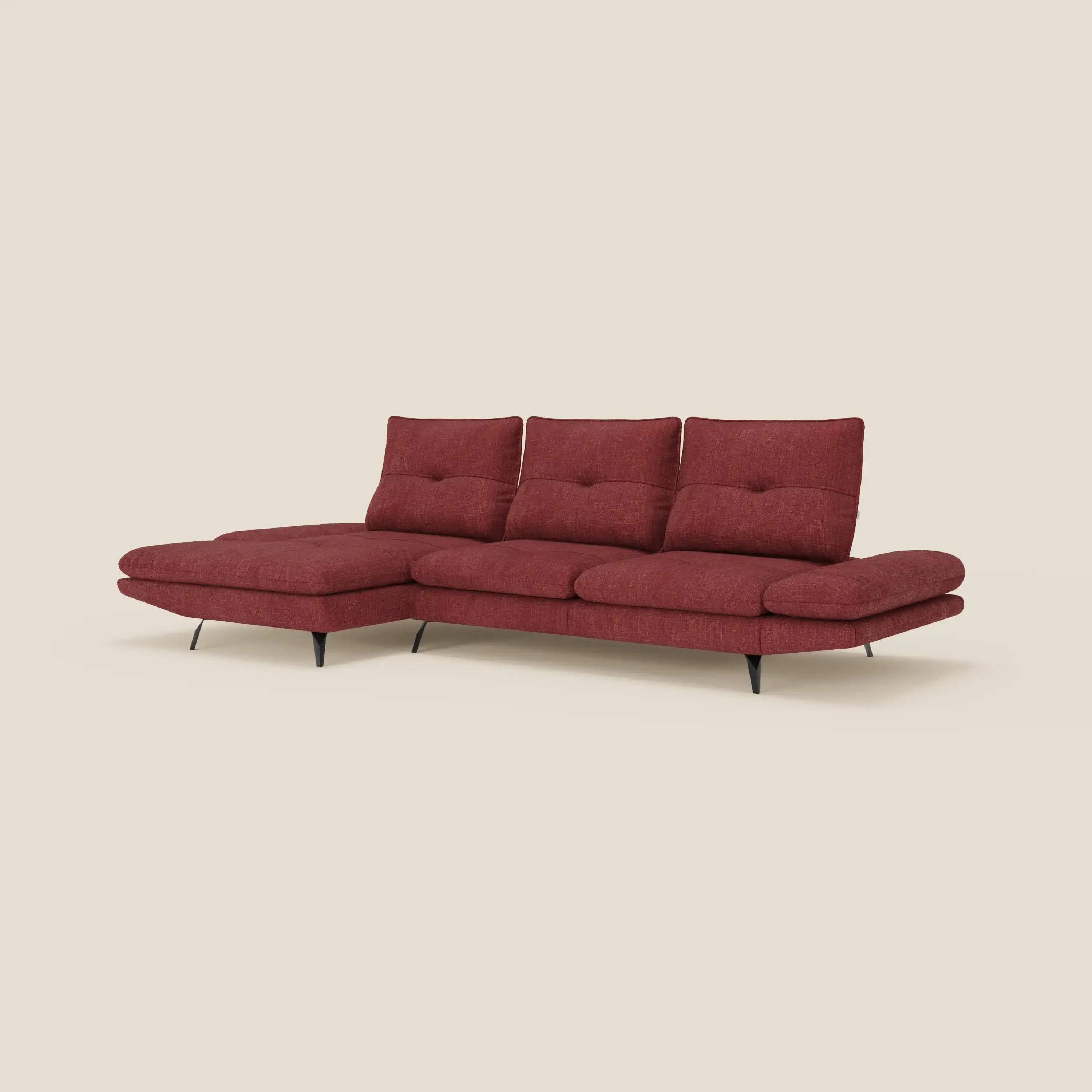 Ardex Canapé avec méridienne - dossiers coulissants et accoudoirs réglables en élégant tissu imperméable T06 - Image 5