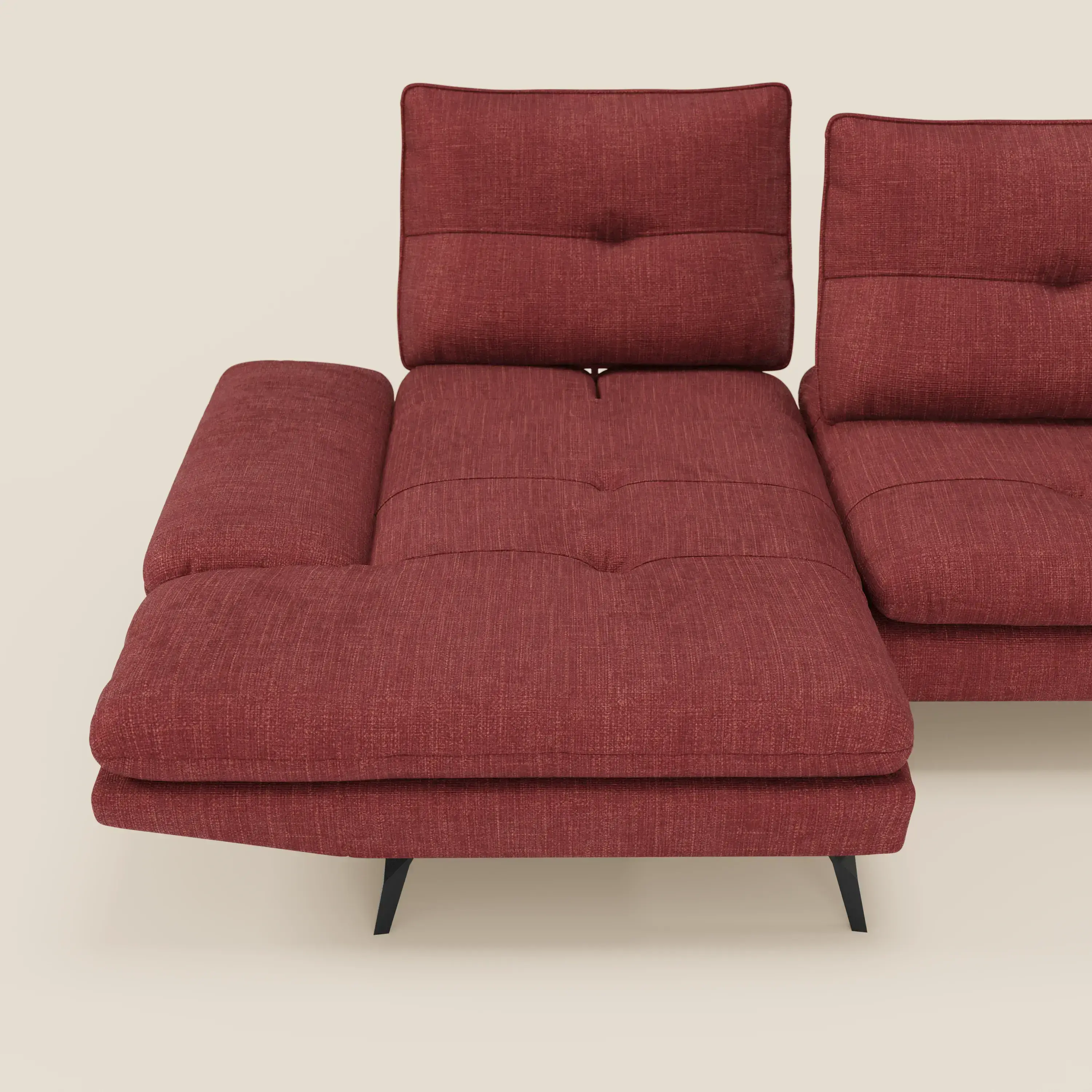Ardex Canapé avec méridienne - dossiers coulissants et accoudoirs réglables en élégant tissu imperméable T06 - Image 8