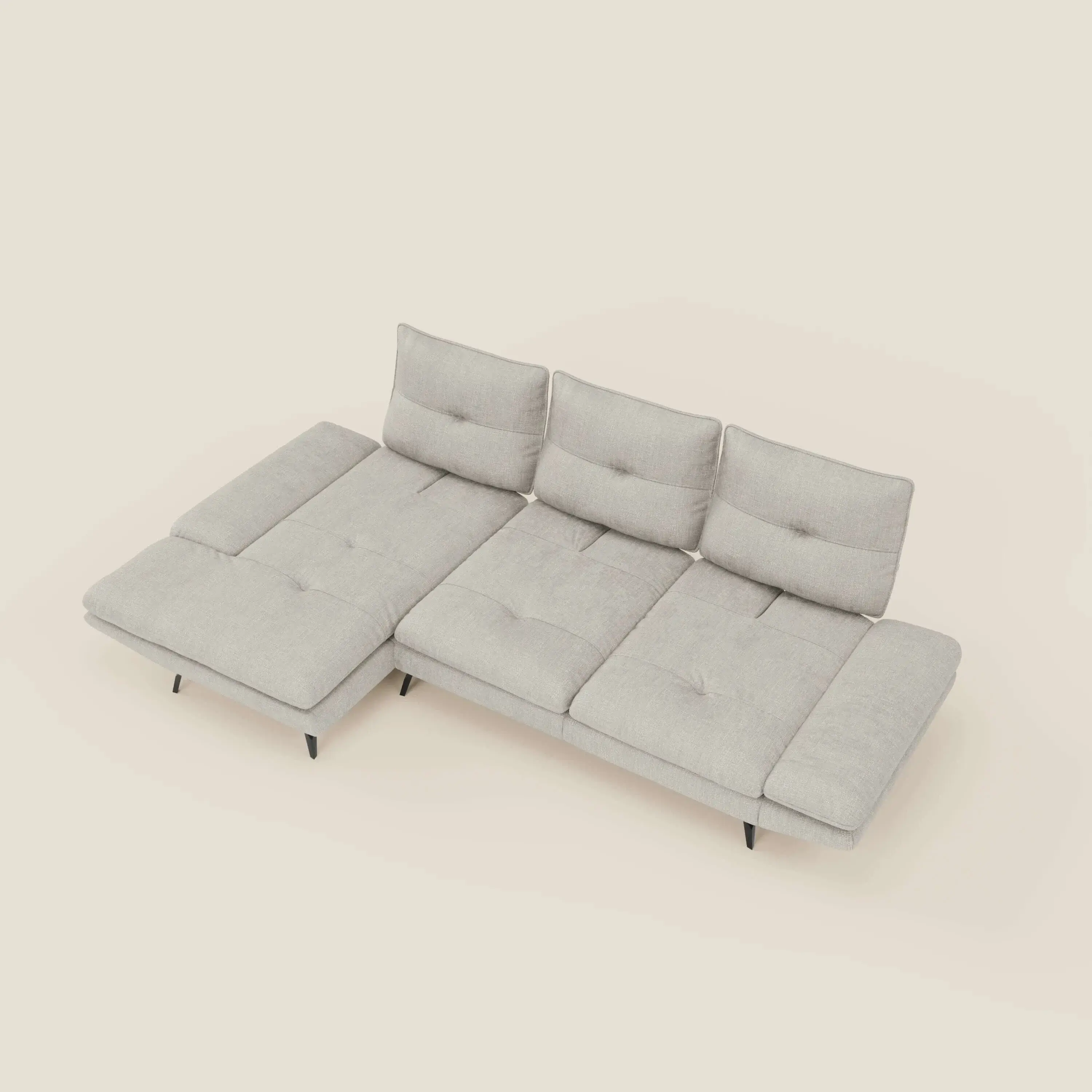 Ardex Canapé avec méridienne - dossiers coulissants et accoudoirs réglables en élégant tissu imperméable T06 - Image 11